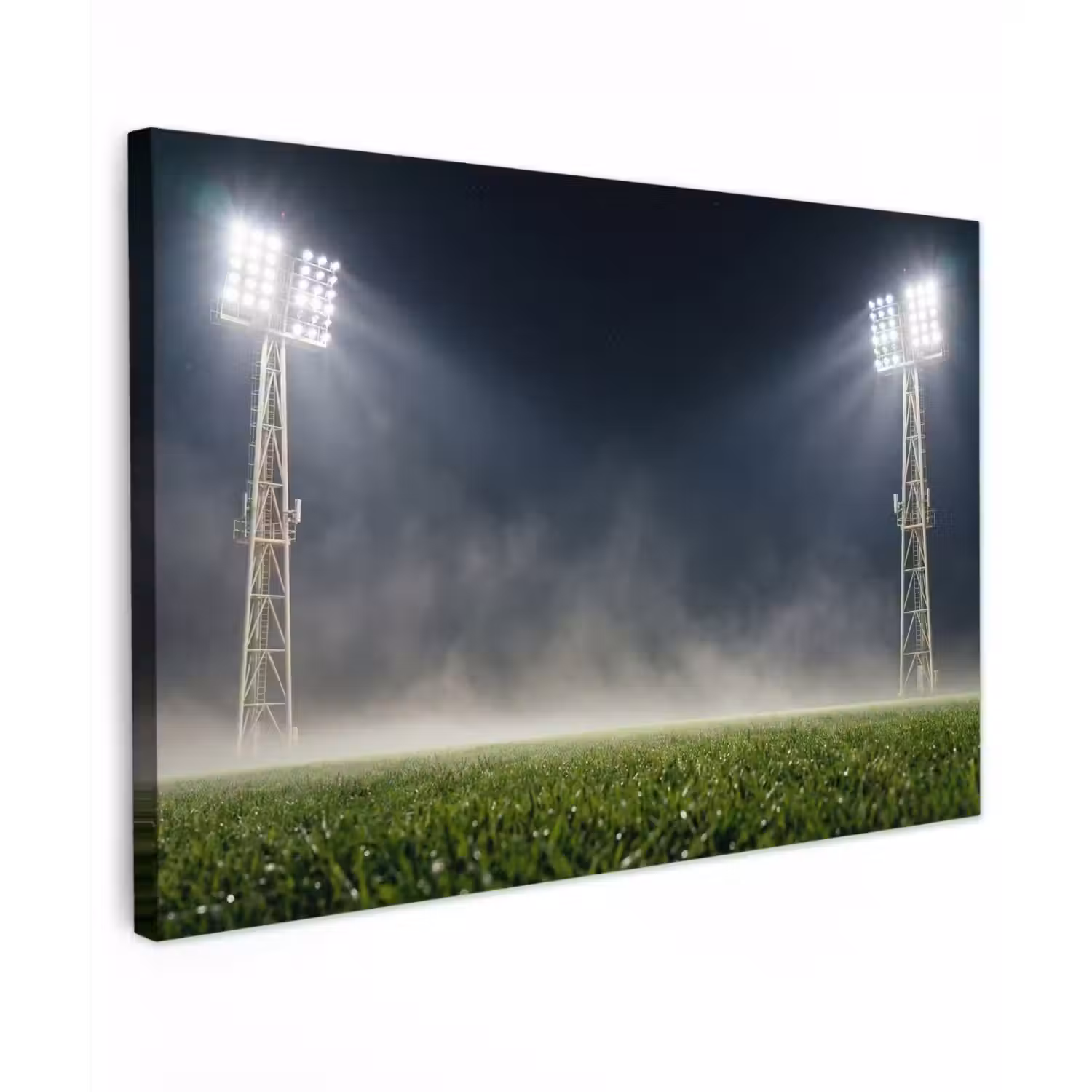 Stadion - Lichtmast - Sport - Nacht canvas 2cm klein -z3d