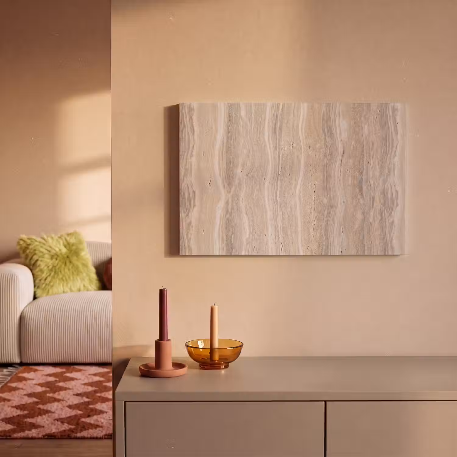 Steen - Patroon - Textuur - Natuurlijk - Beige canvas 2cm klein -sfeer1