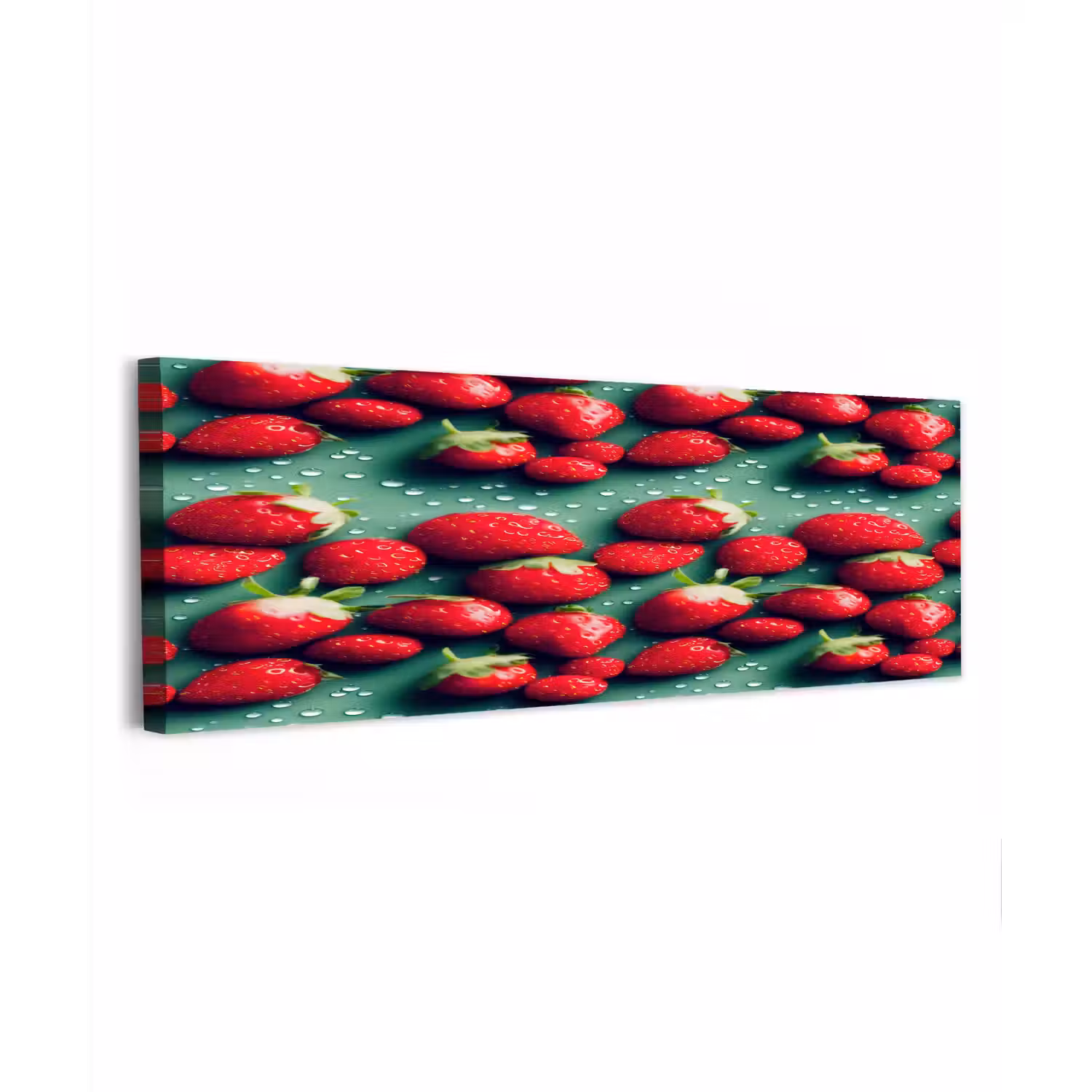 Aardbeien - Rood - Groen - Kroontjes canvas 2cm klein 828 -z3d