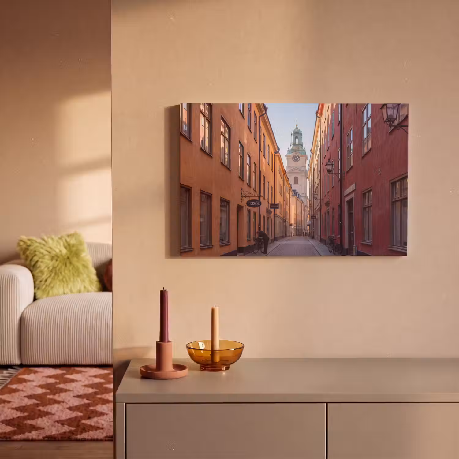 Straat - Klokkentoren - Stad - Architectuur - Historisch canvas 2cm klein -sfeer1