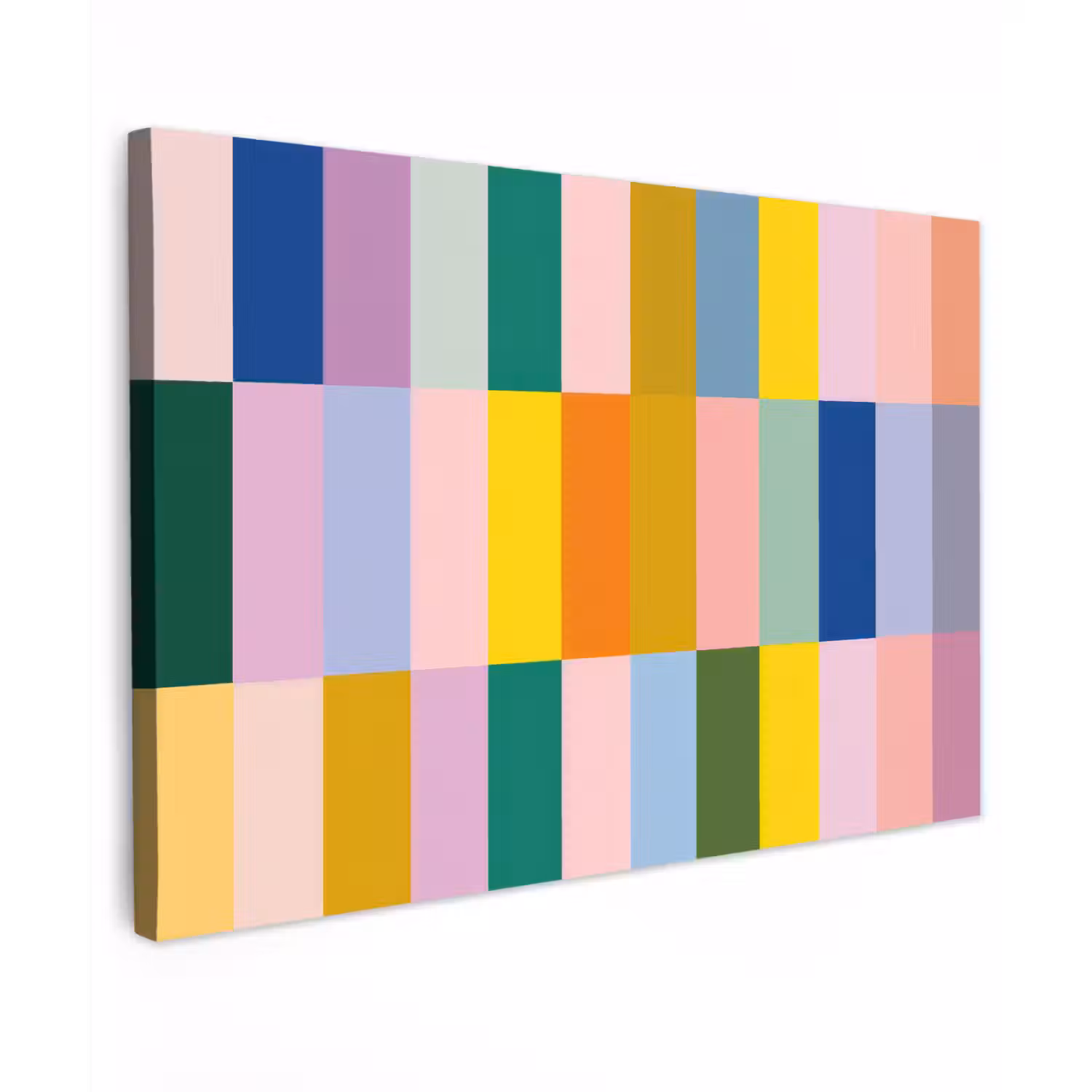 Stroken - Blauw - Patroon - Abstract canvas 2cm klein -z3d