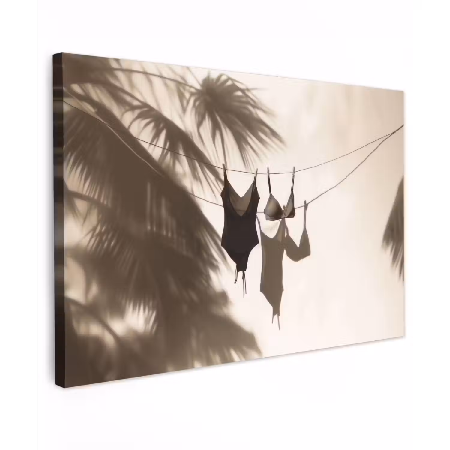 Badkleding - Palmbomen - Schaduw - Tropisch canvas 2cm klein -z3d