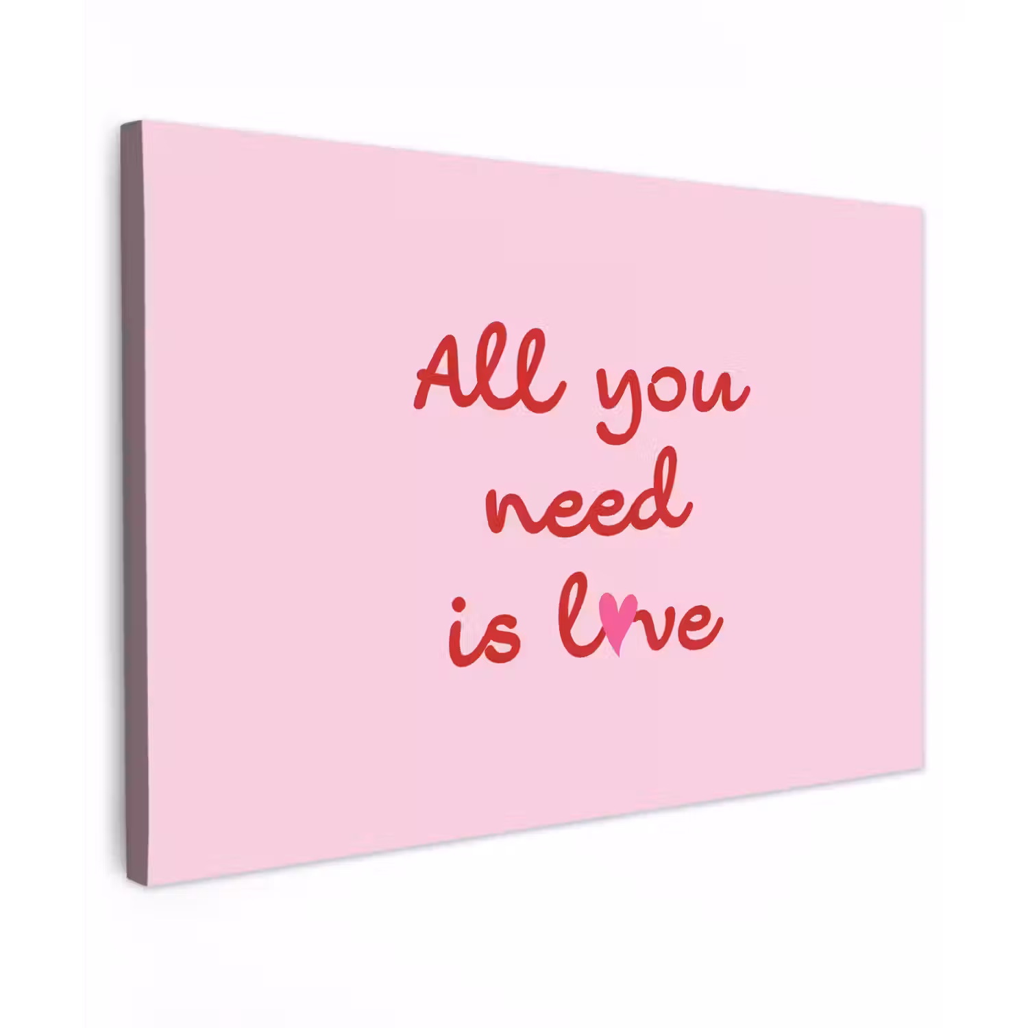 Tekst - Roze - Love - Hart canvas 2cm klein -z3d