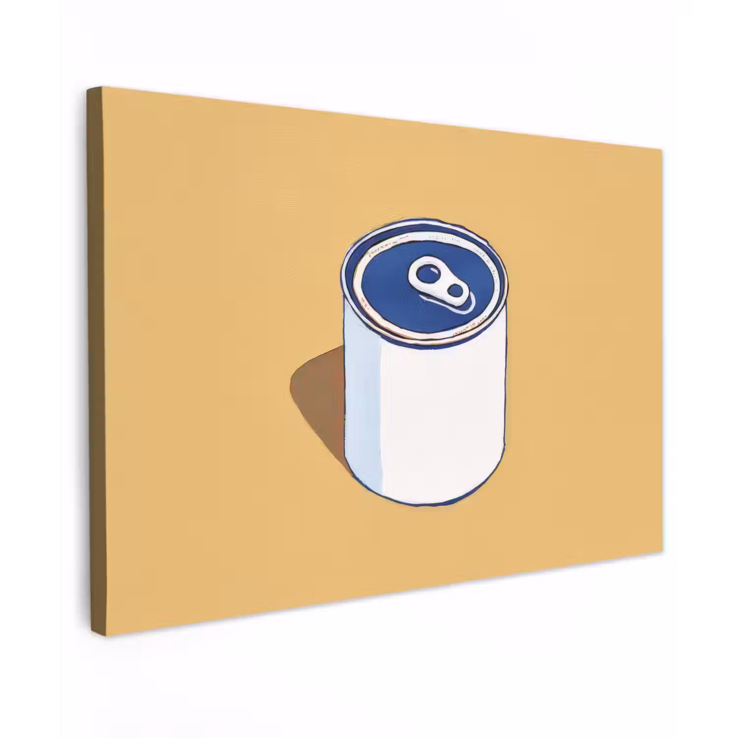 Blikje - Minimalistisch - Blauw - Illustratie canvas 2cm klein -z3d