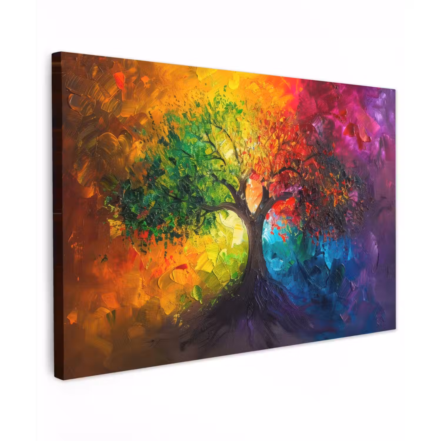 Boom - Kleurrijk - Modern - Abstract canvas 2cm klein -z3d
