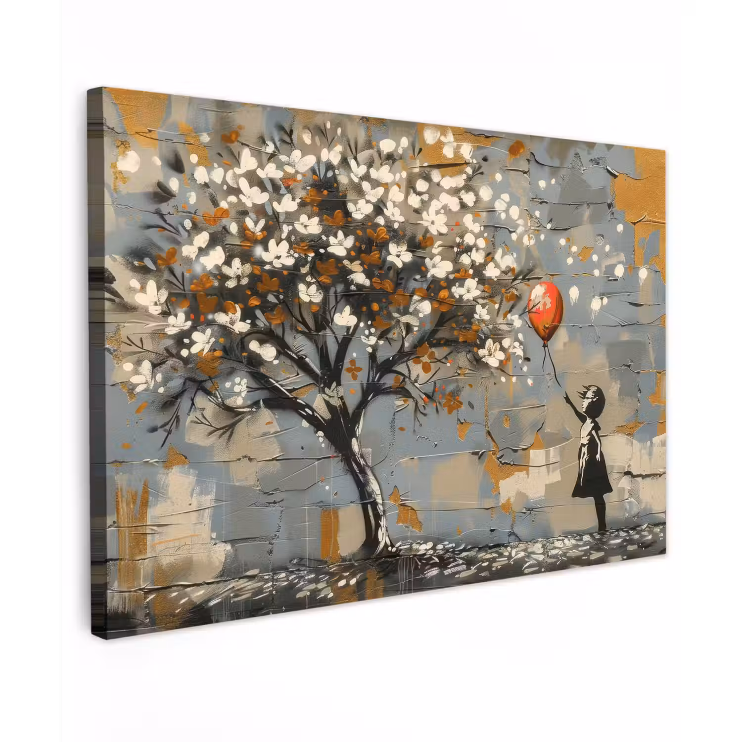 Boom - Graffiti - Banksy Style - Balloon Girl canvas 2cm klein -z3d