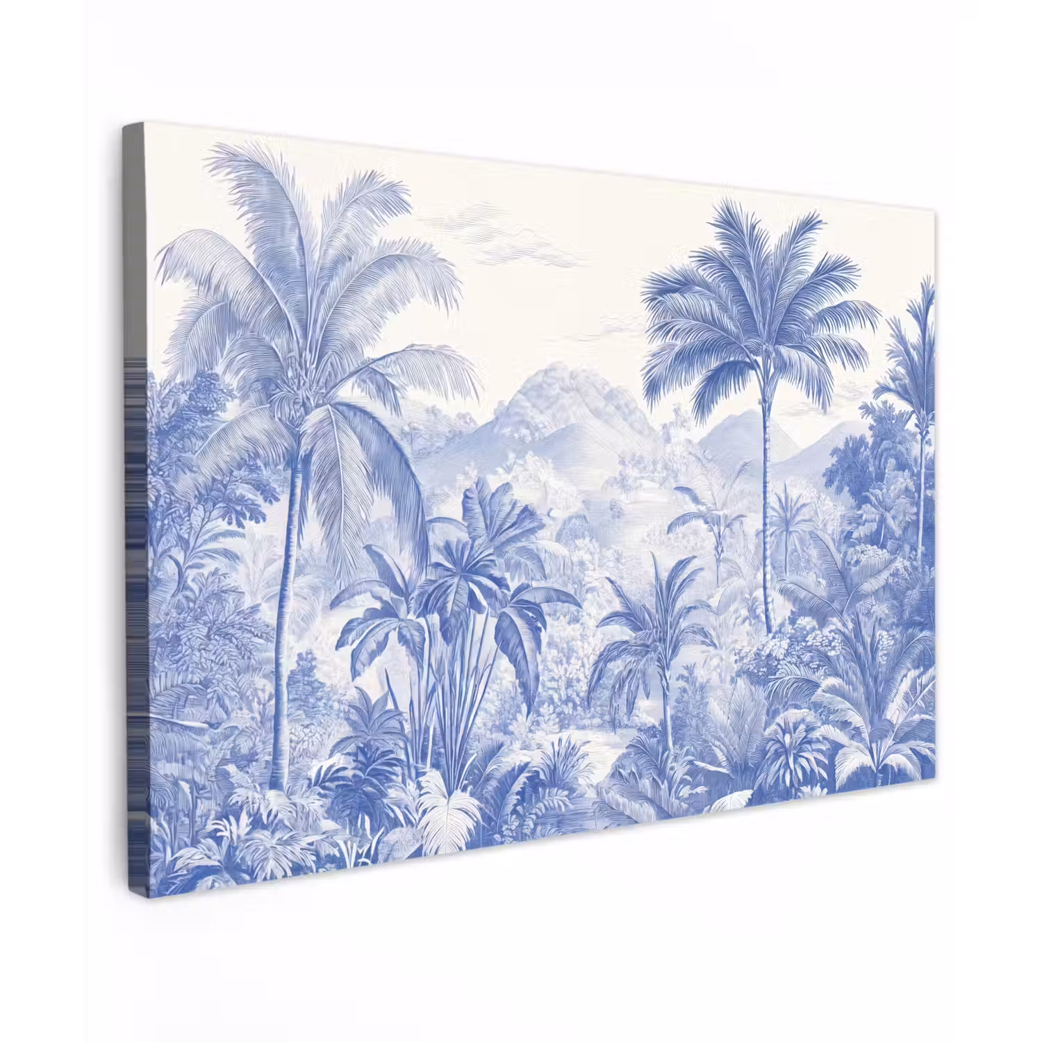 Tropisch - Jungle - Blauw canvas 2cm klein -z3d