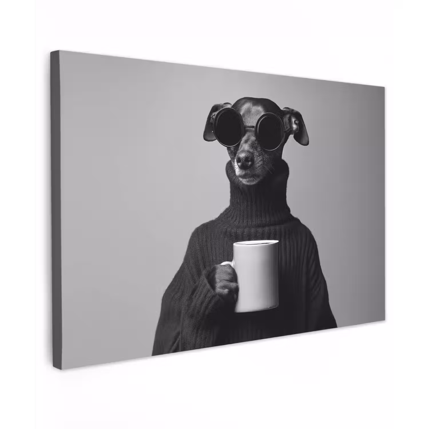 Coltrui - Hond - Bril - Mok canvas 2cm klein -z3d