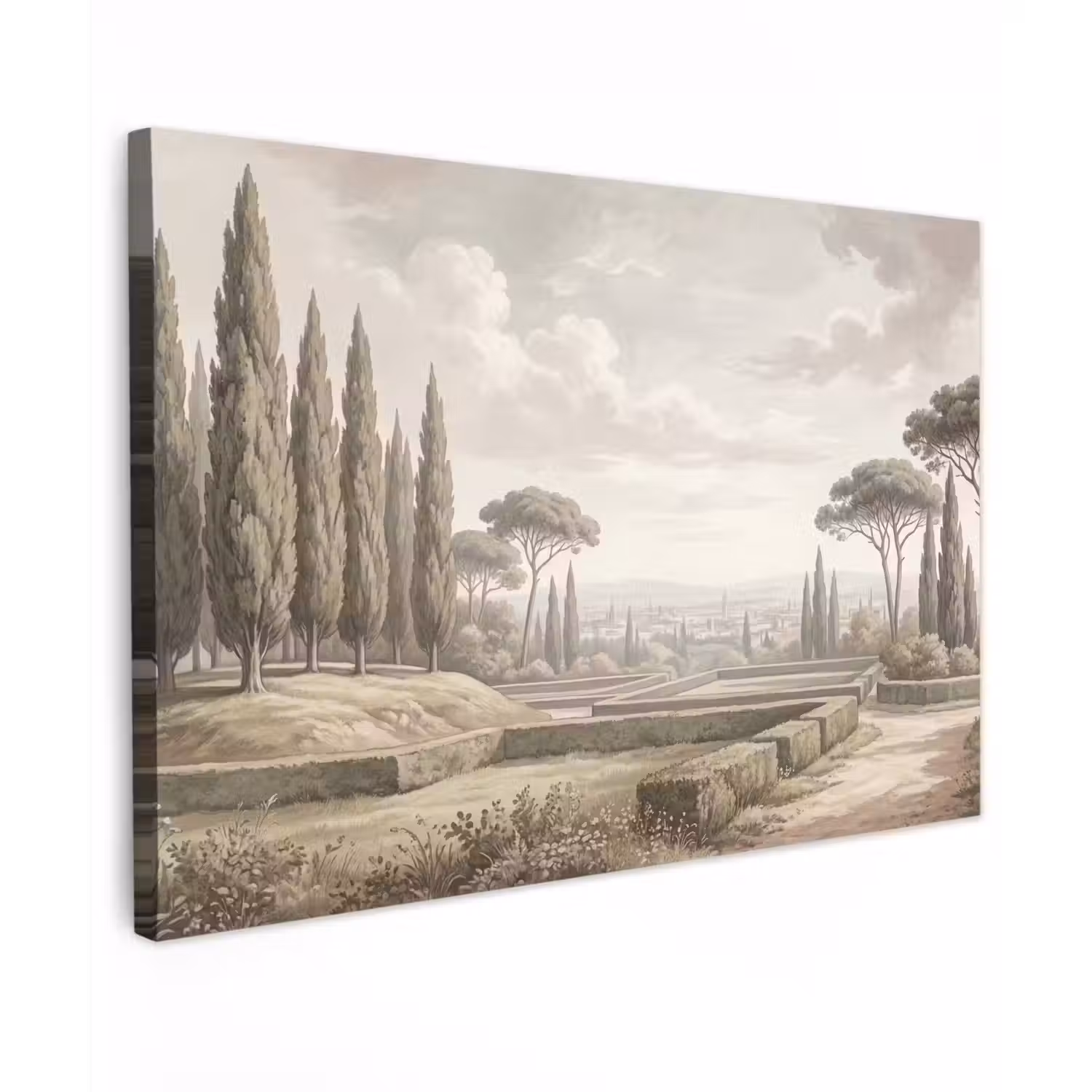 Vallei - Tuin - Natuur - Groen canvas 2cm klein -z3d