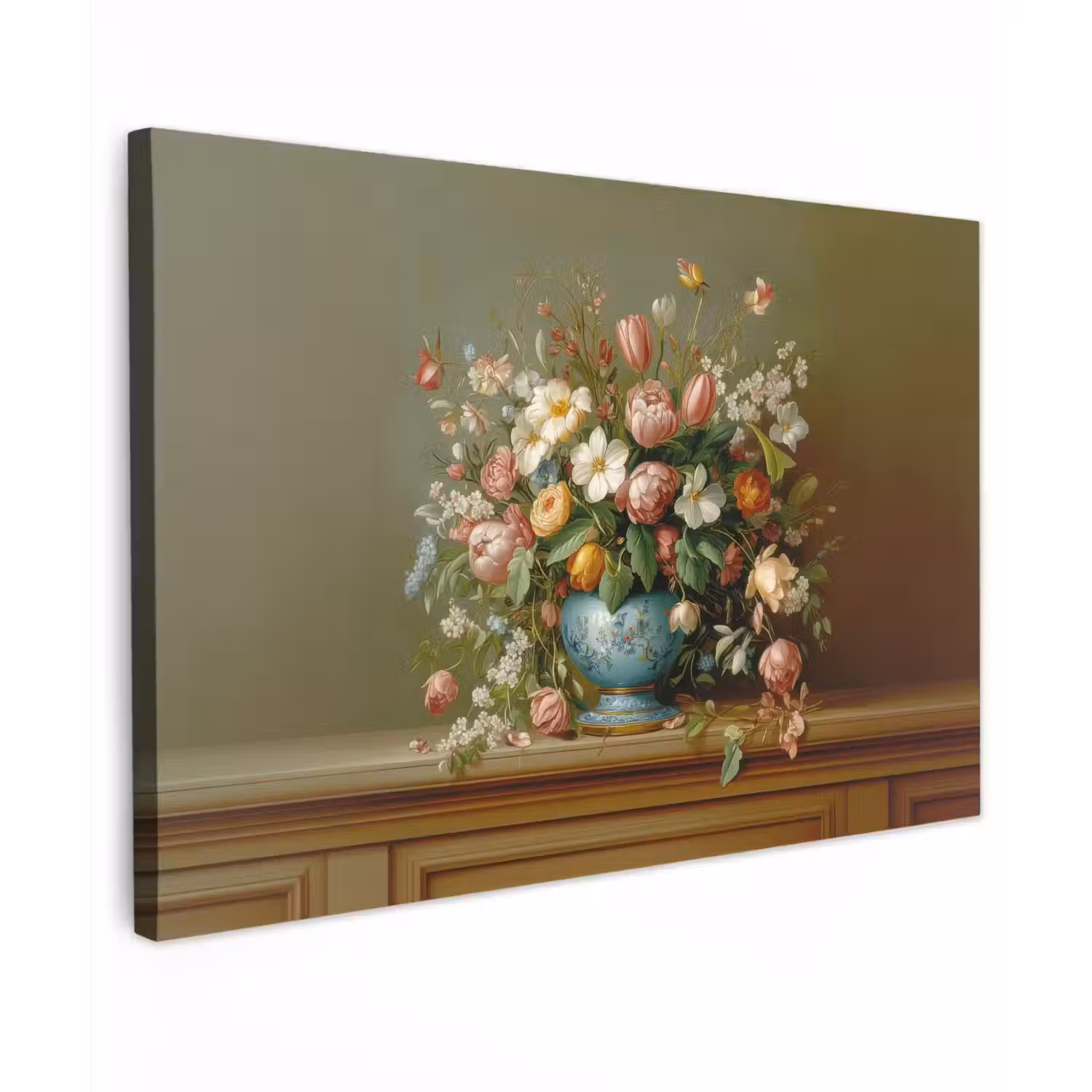 Vaas - Pastel - Kleuren - Bloemen canvas 2cm klein -z3d