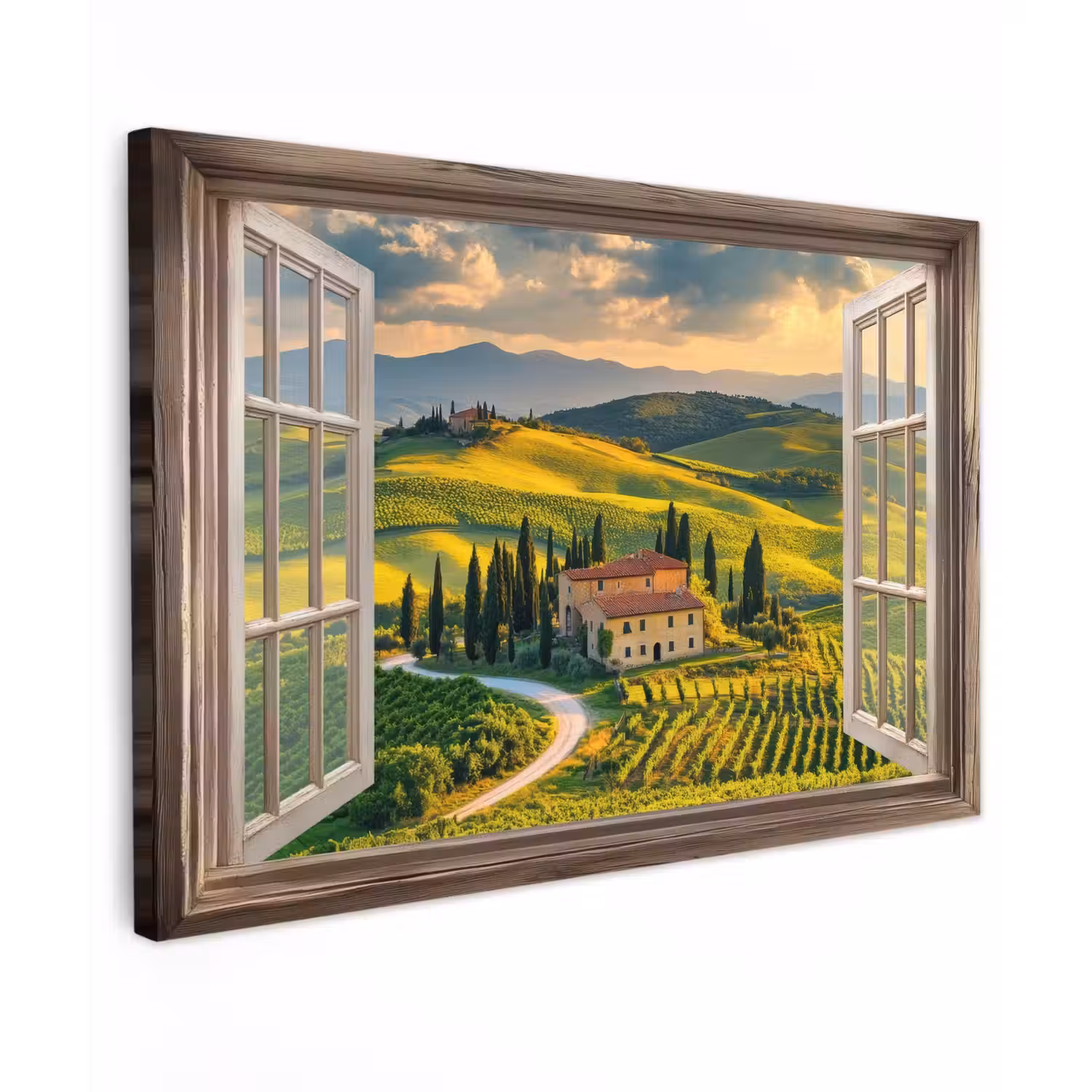 Doorkijk - Toscane - Uitzicht - Landschap - Zomer canvas 2cm klein -z3d