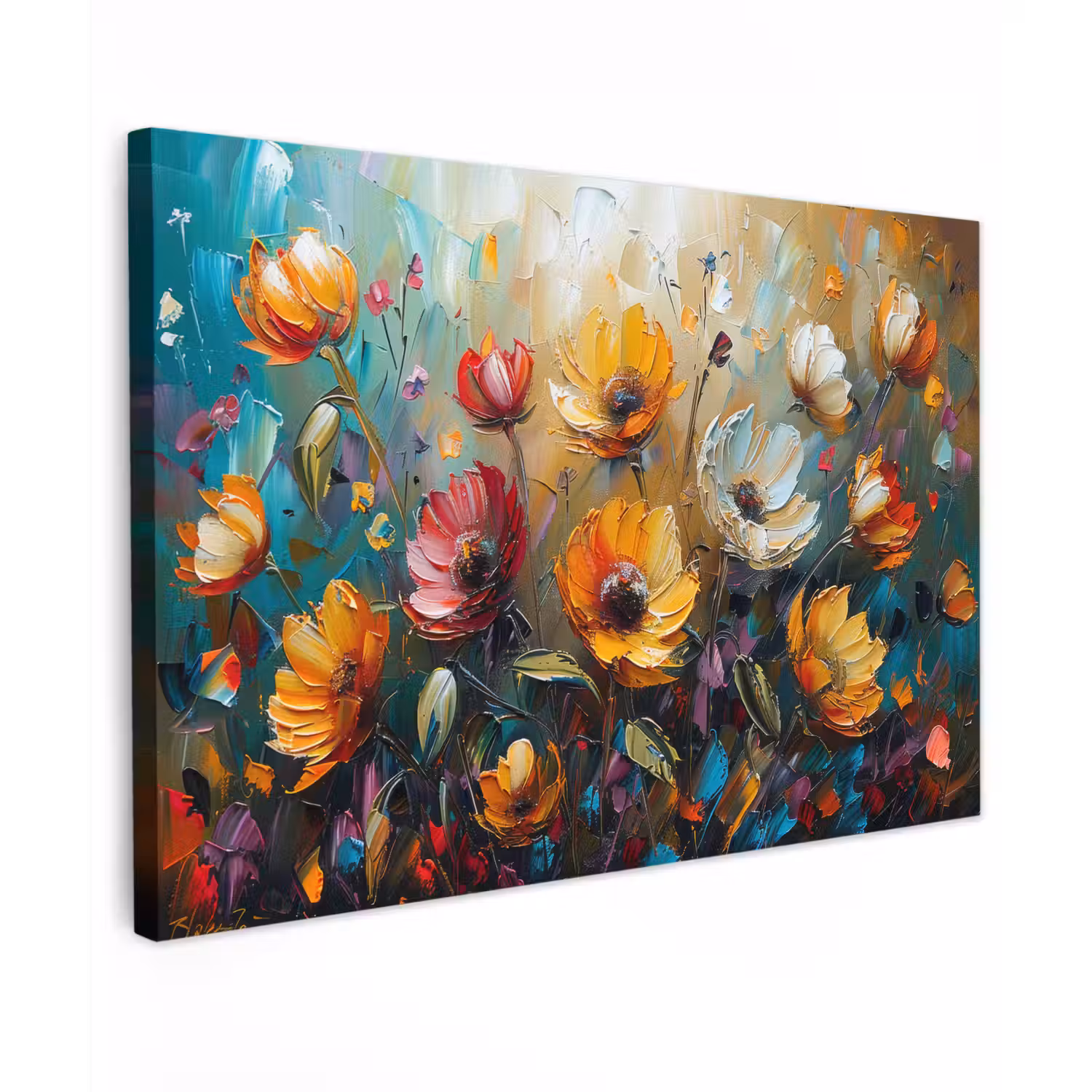 Watercolor - Bloemen - Kunst - Modern canvas 2cm klein -z3d
