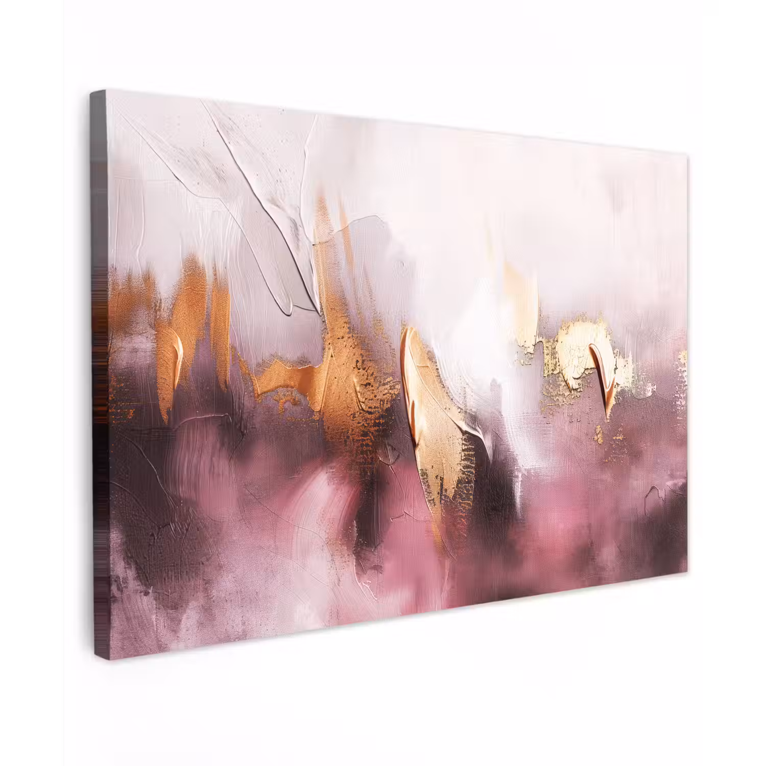 Watercolor - Goud - Roze - Abstract - Kunst canvas 2cm klein -z3d