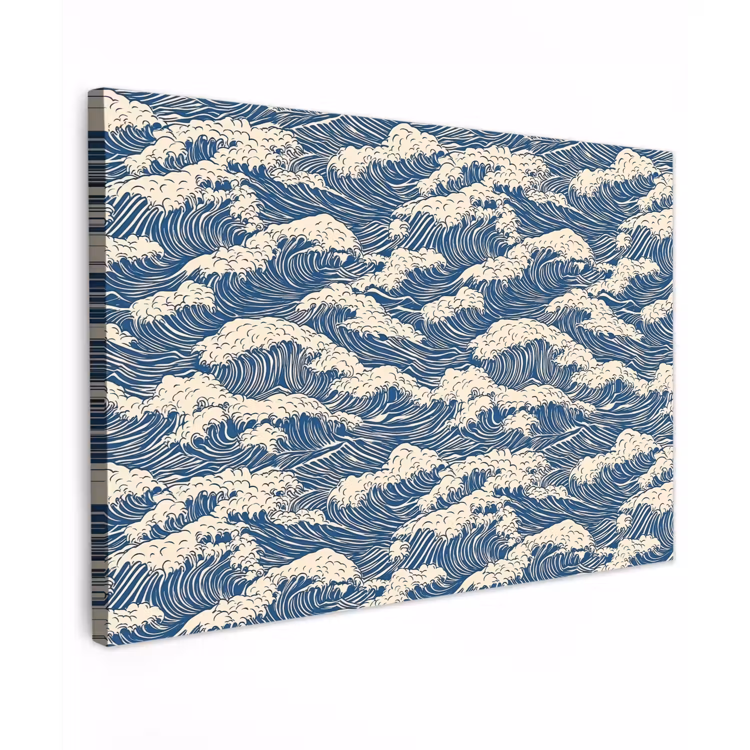 Golven - Klassiek - Blauw canvas 2cm klein 34 -z3d