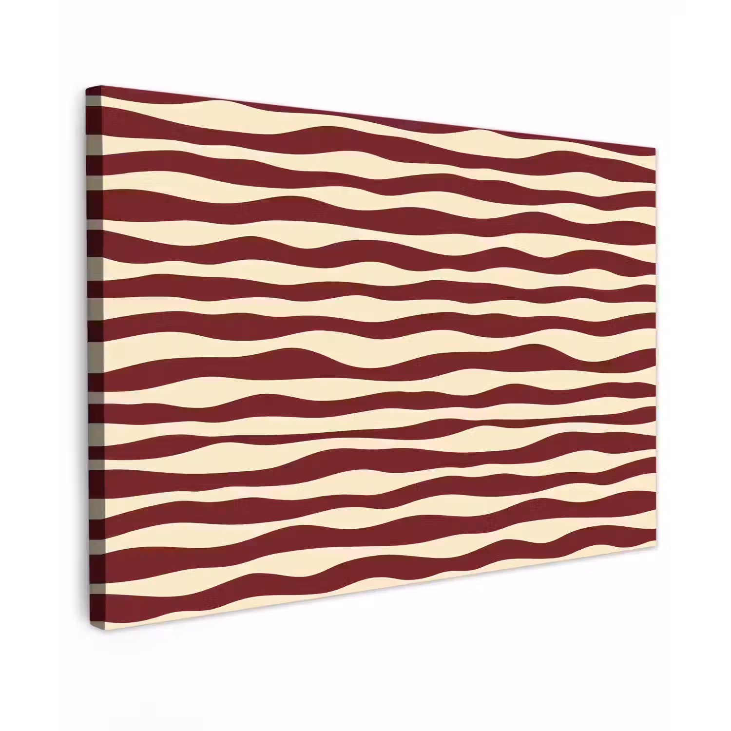 Golven - Rood - Patroon - Crème canvas 2cm klein 34 -z3d