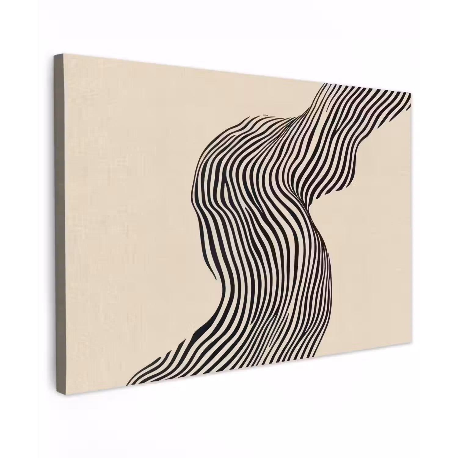 Golvend - Lijnen - Abstract - Silhouet canvas 2cm klein -z3d