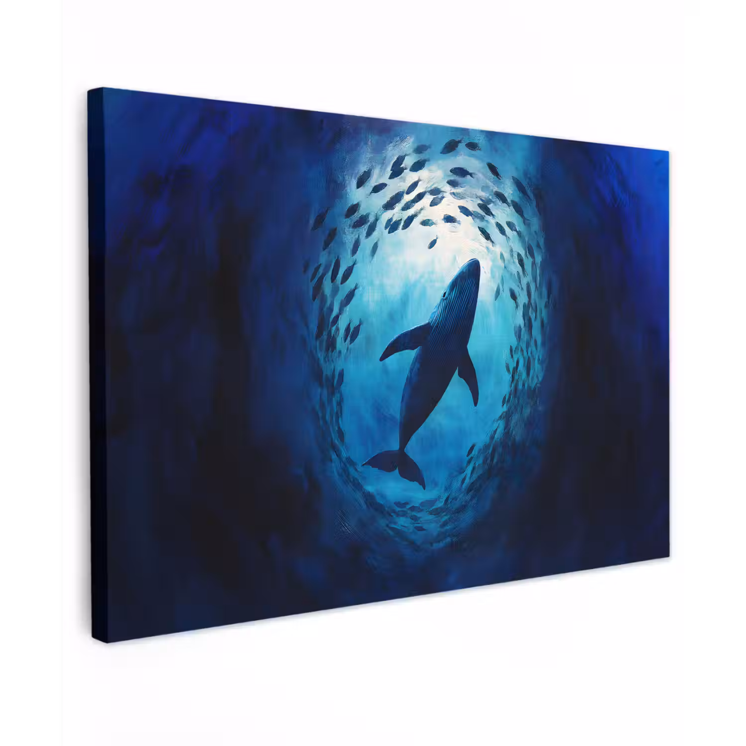 Walvis - Vissen - Donkerblauw canvas 2cm klein -z3d