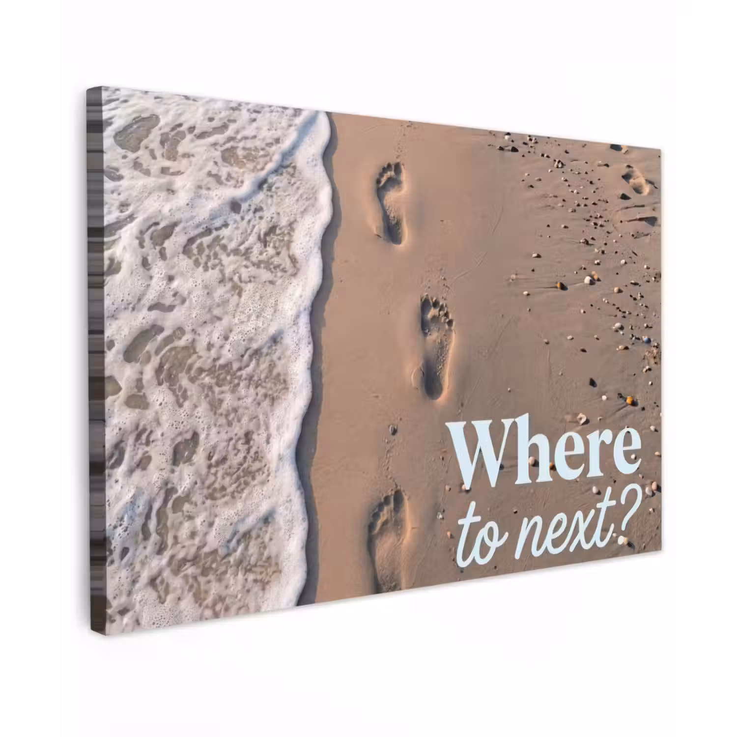 Where to next - Strand - Voetstappen canvas 2cm klein -z3d