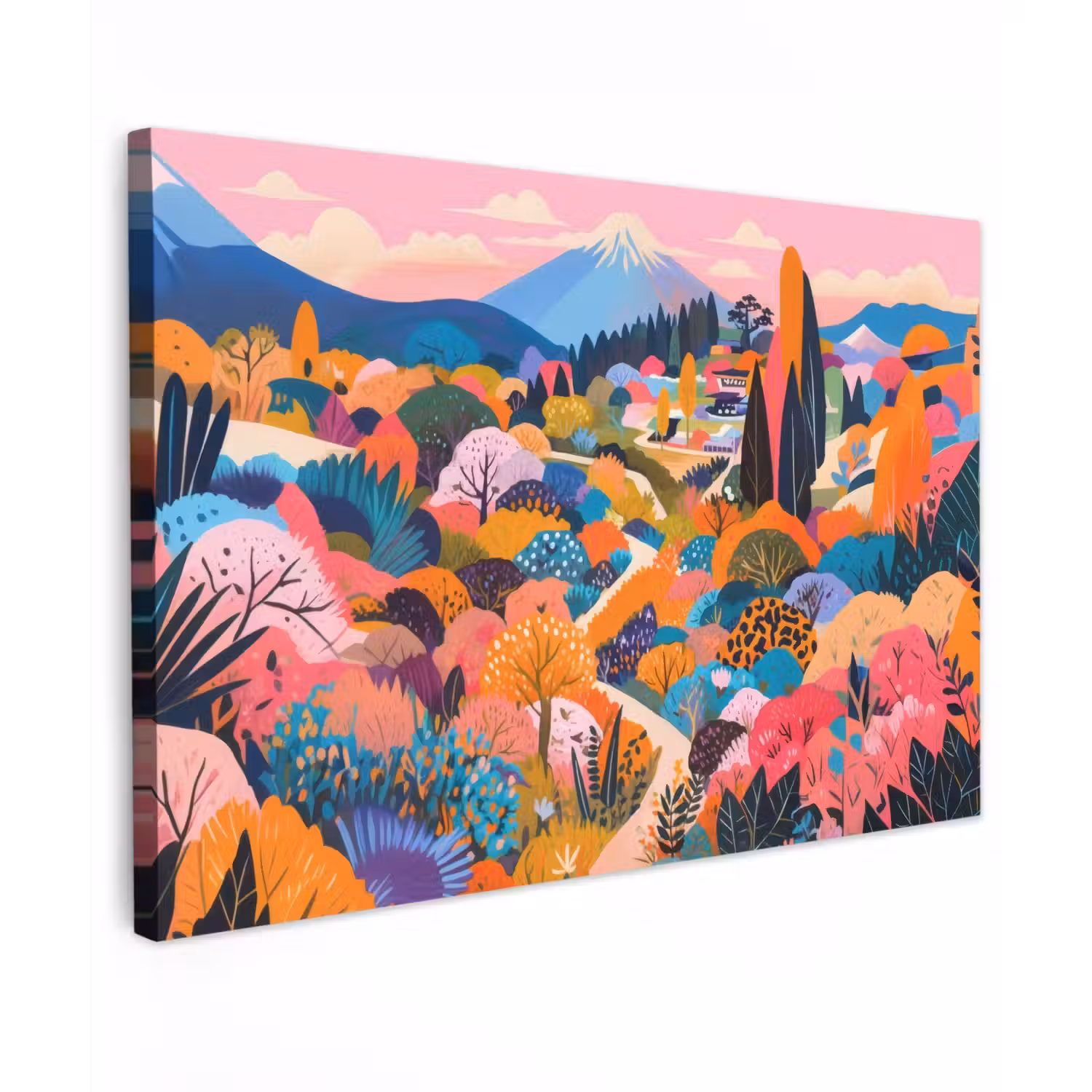 Witte bergtop - Modern - Kleurrijk canvas 2cm klein -z3d