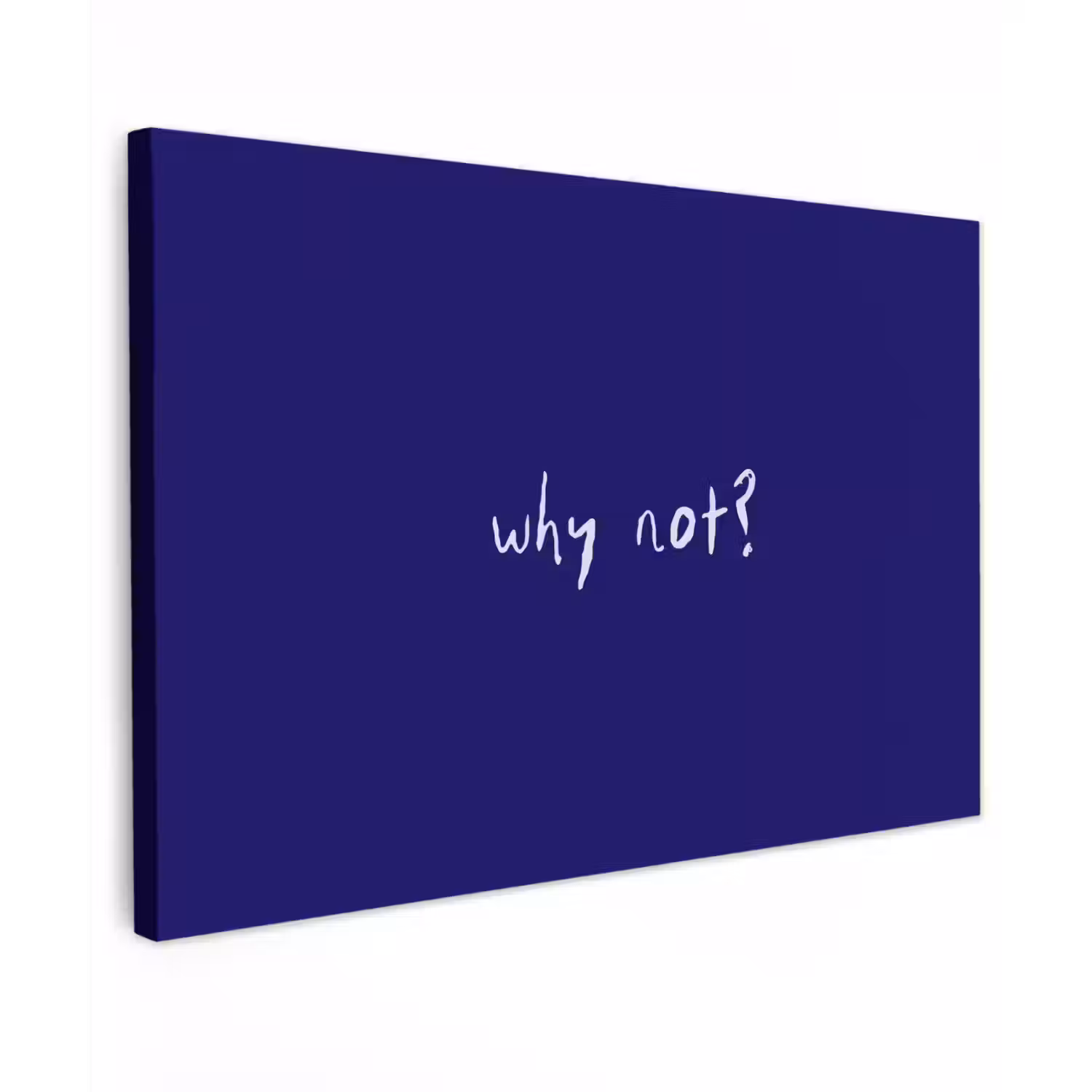 Why not - Blauw - Handgeschreven canvas 2cm klein -z3d