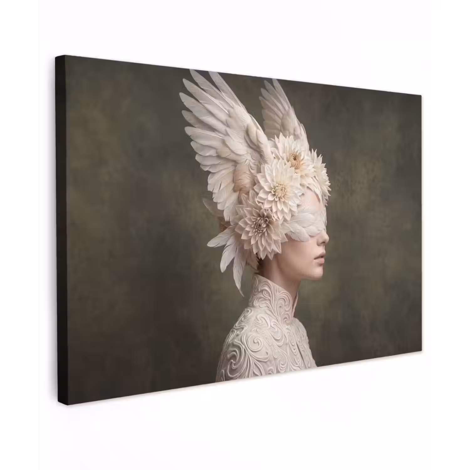 Vleugels - Vrouw - Wit canvas 2cm klein -z3d