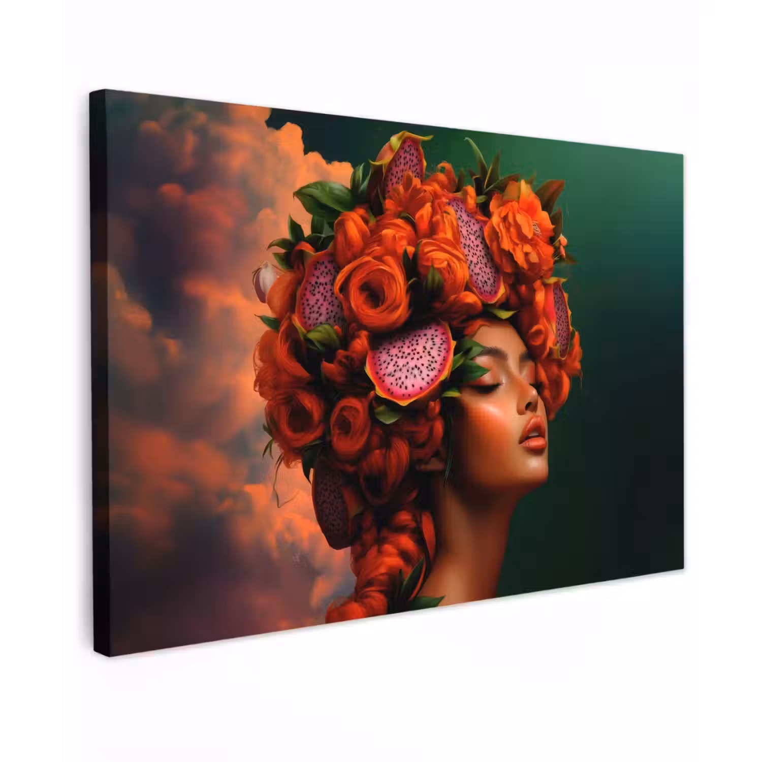 Vrouw - Drankenfruit - Rozen canvas 2cm klein -z3d
