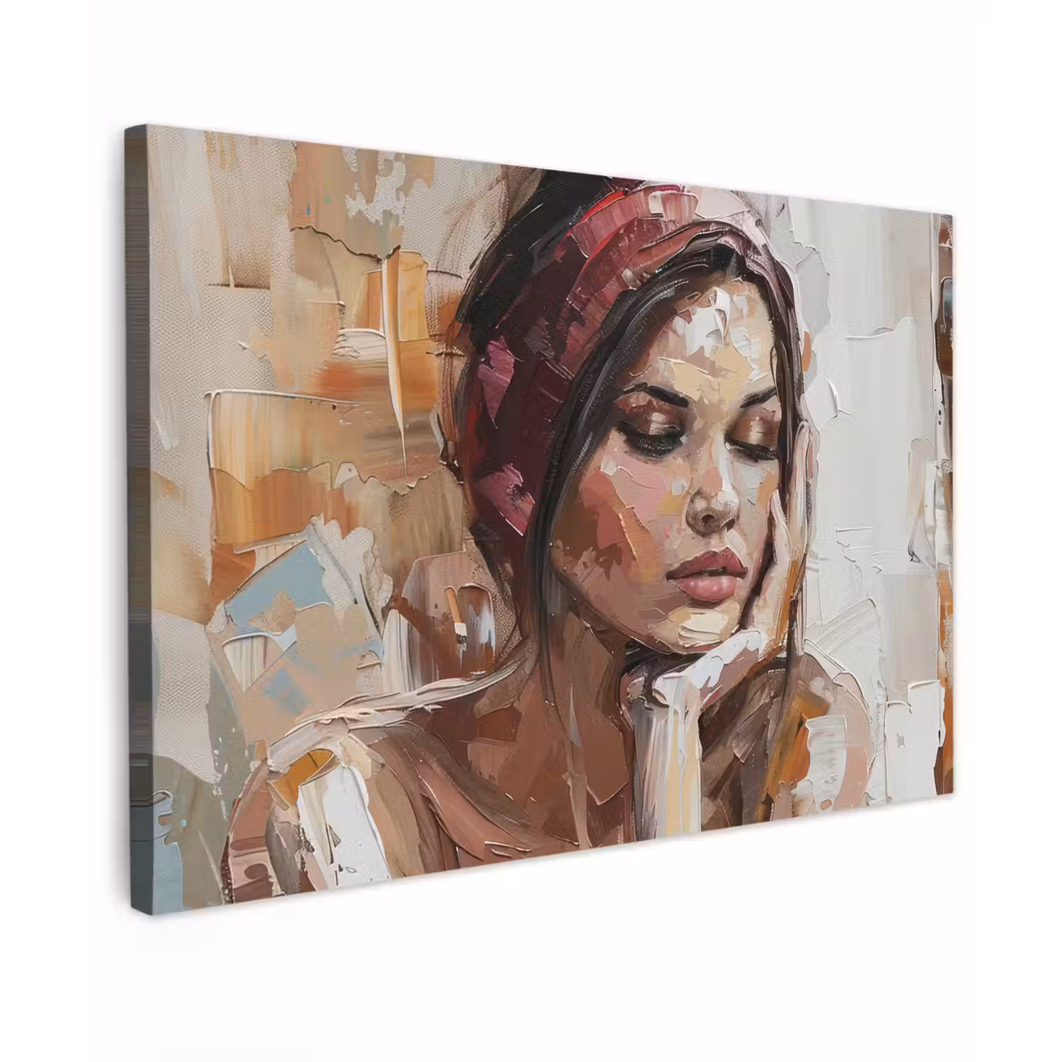 Vrouw - Verflook - Portret - Modern canvas 2cm klein -z3d