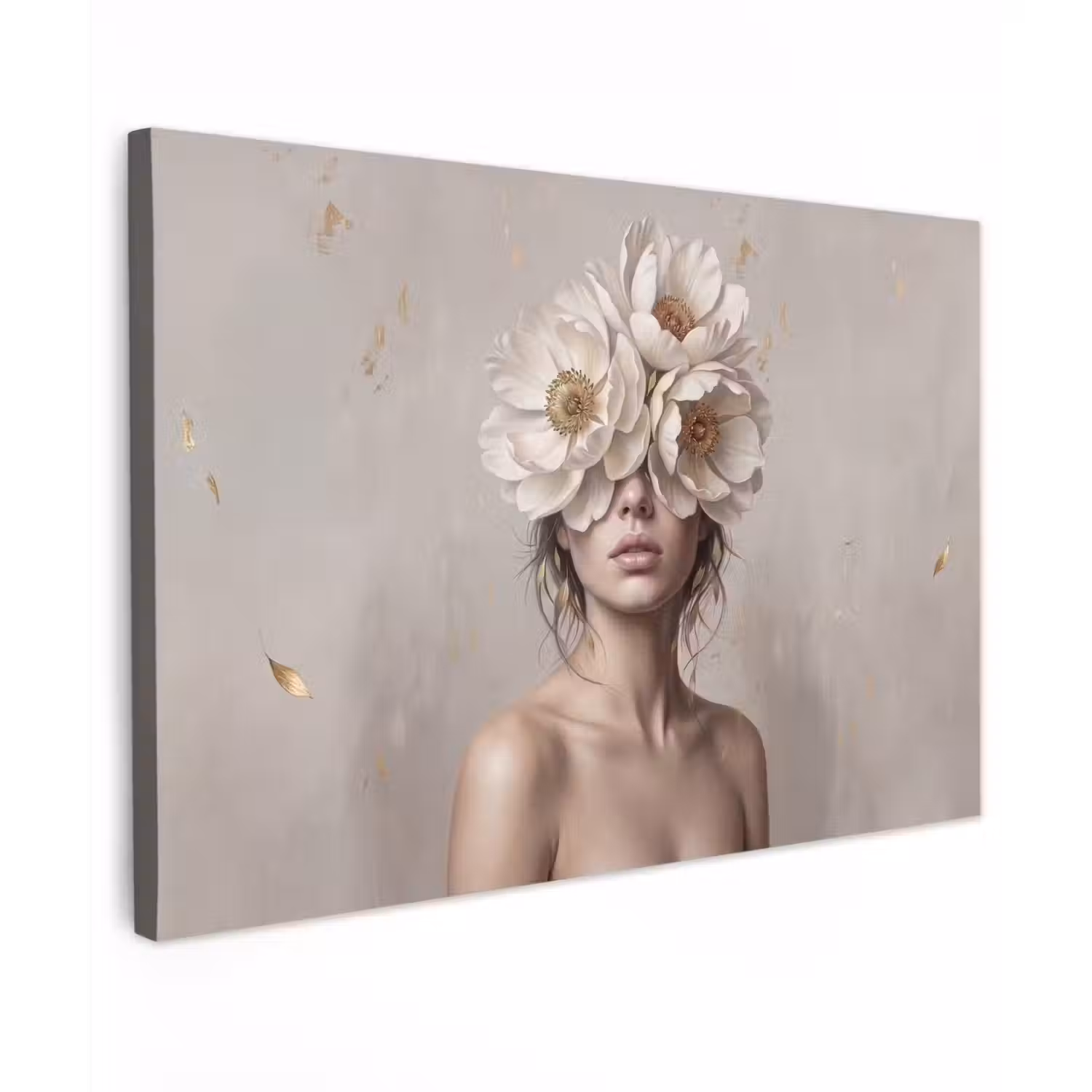Vrouw - Pioenroos - Wit canvas 2cm klein -z3d