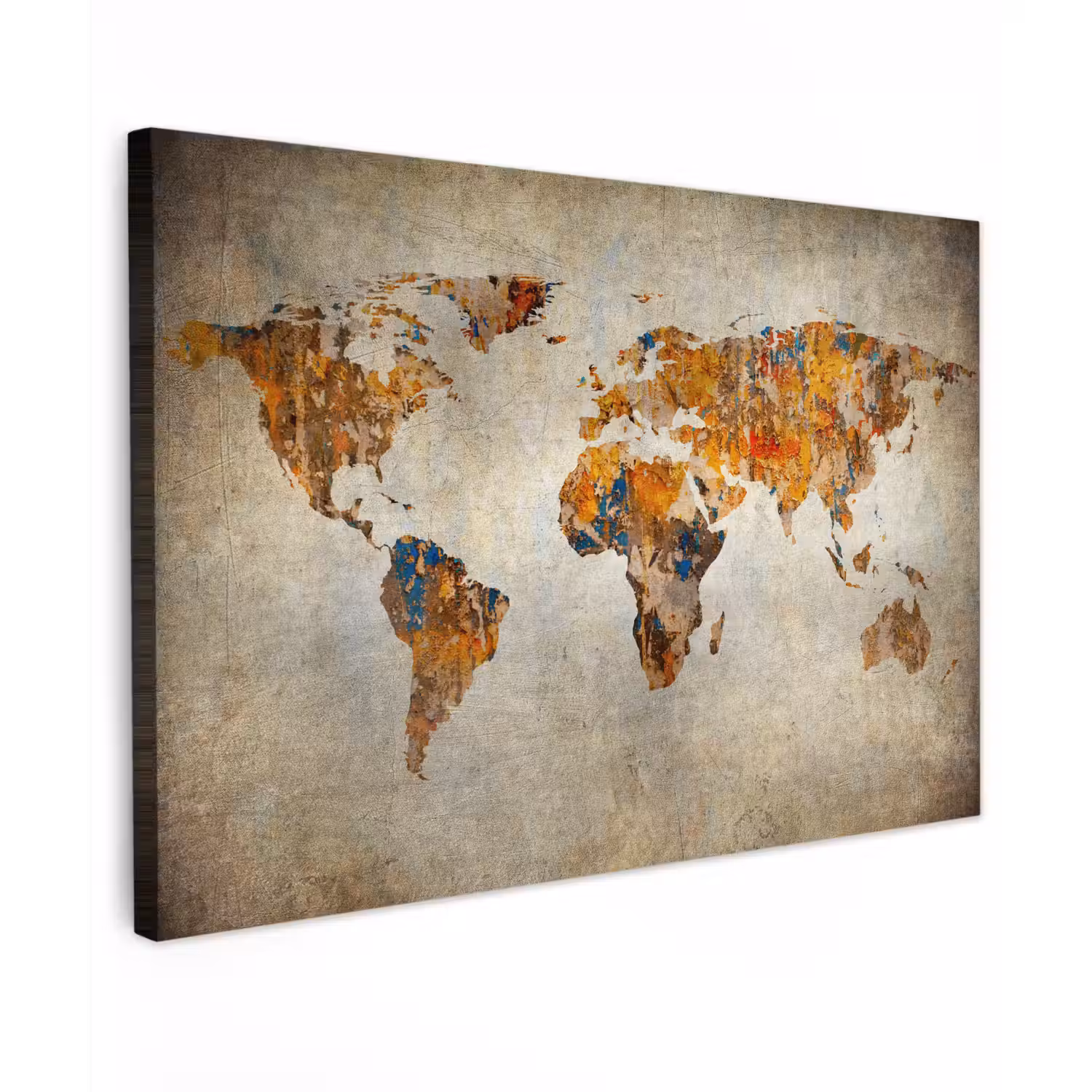 Wereldkaart - Vintage - Abstract - Kinderen - Jongens - Meisjes canvas 2cm klein -z3d