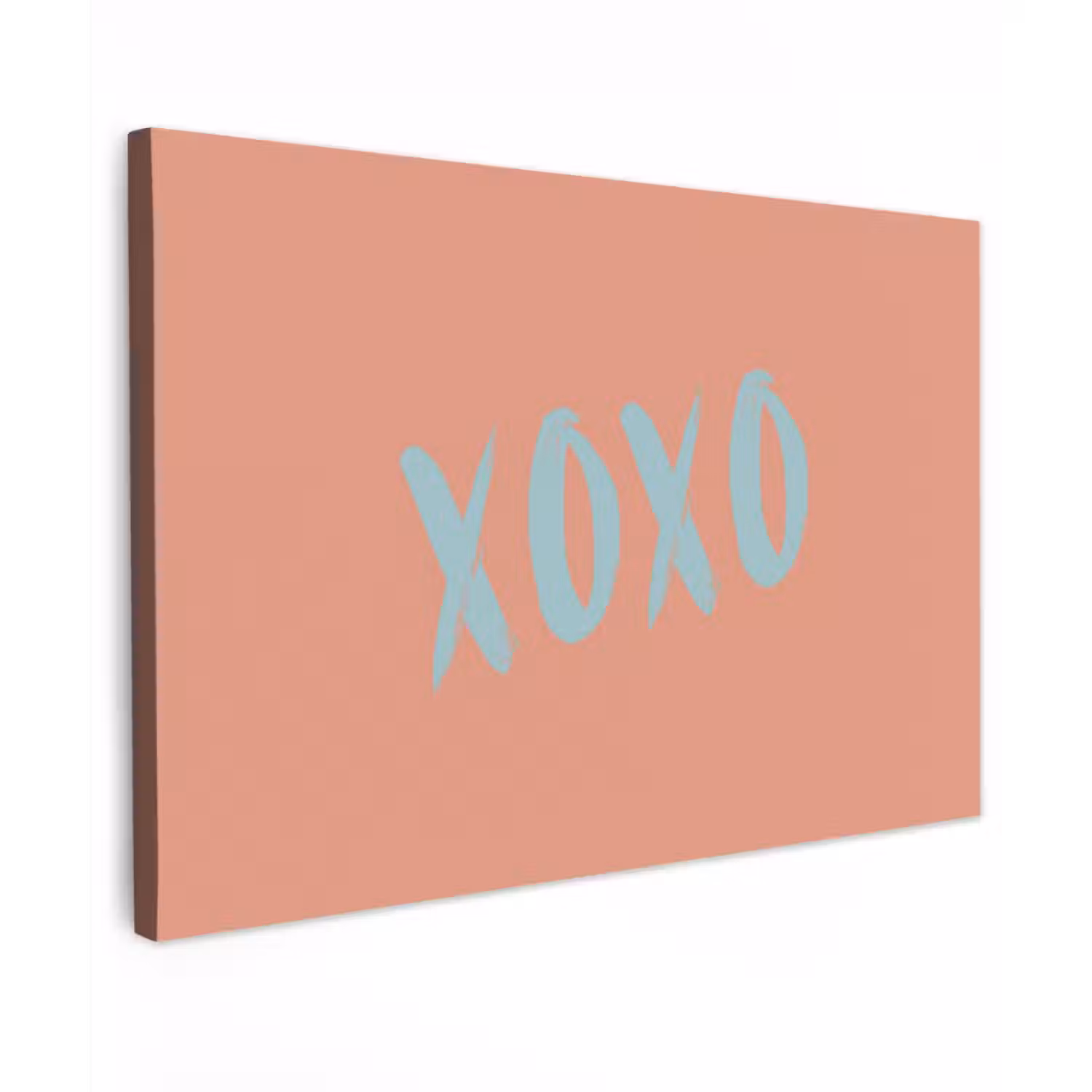 XOXO - Blauw - Perzikkleur canvas 2cm klein -z3d
