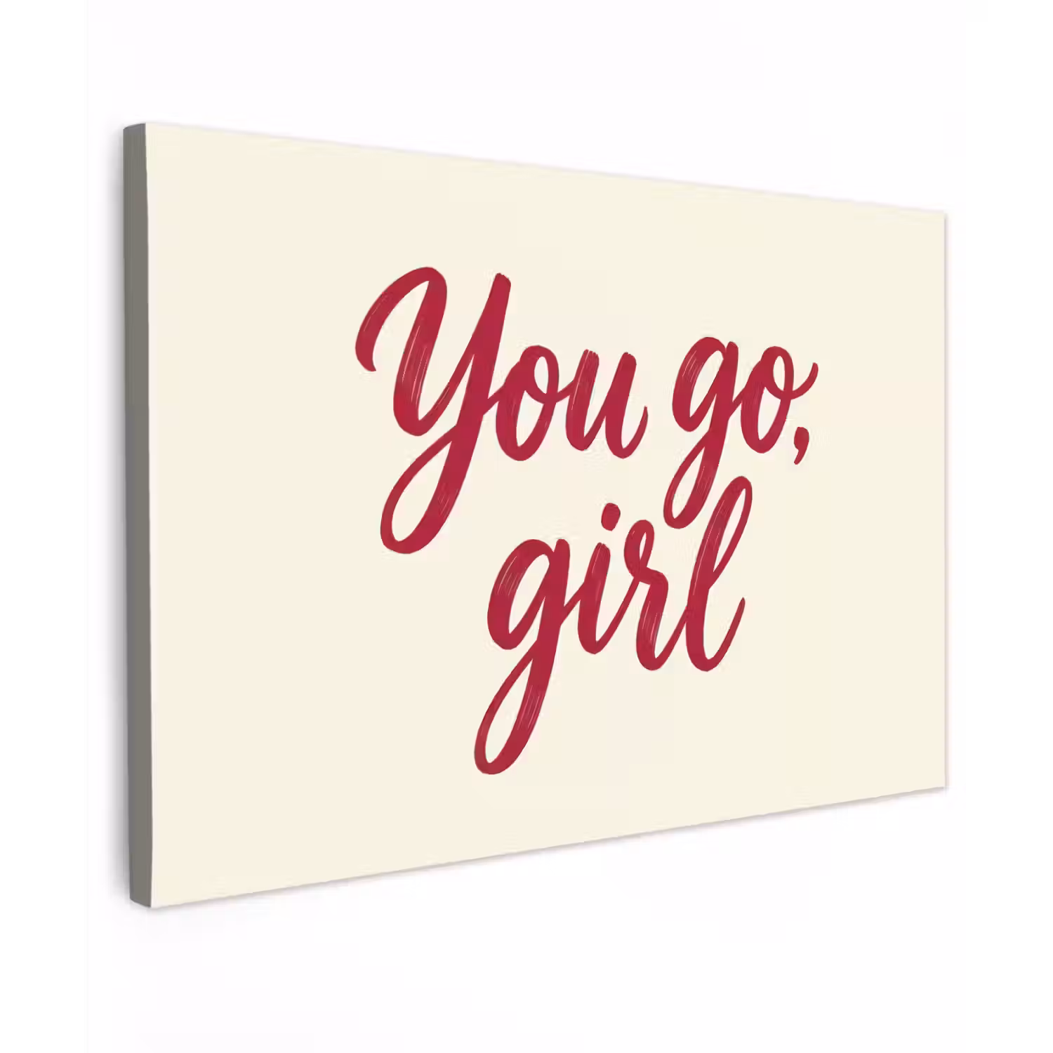 you go girl - Rood - Wit canvas 2cm klein -z3d