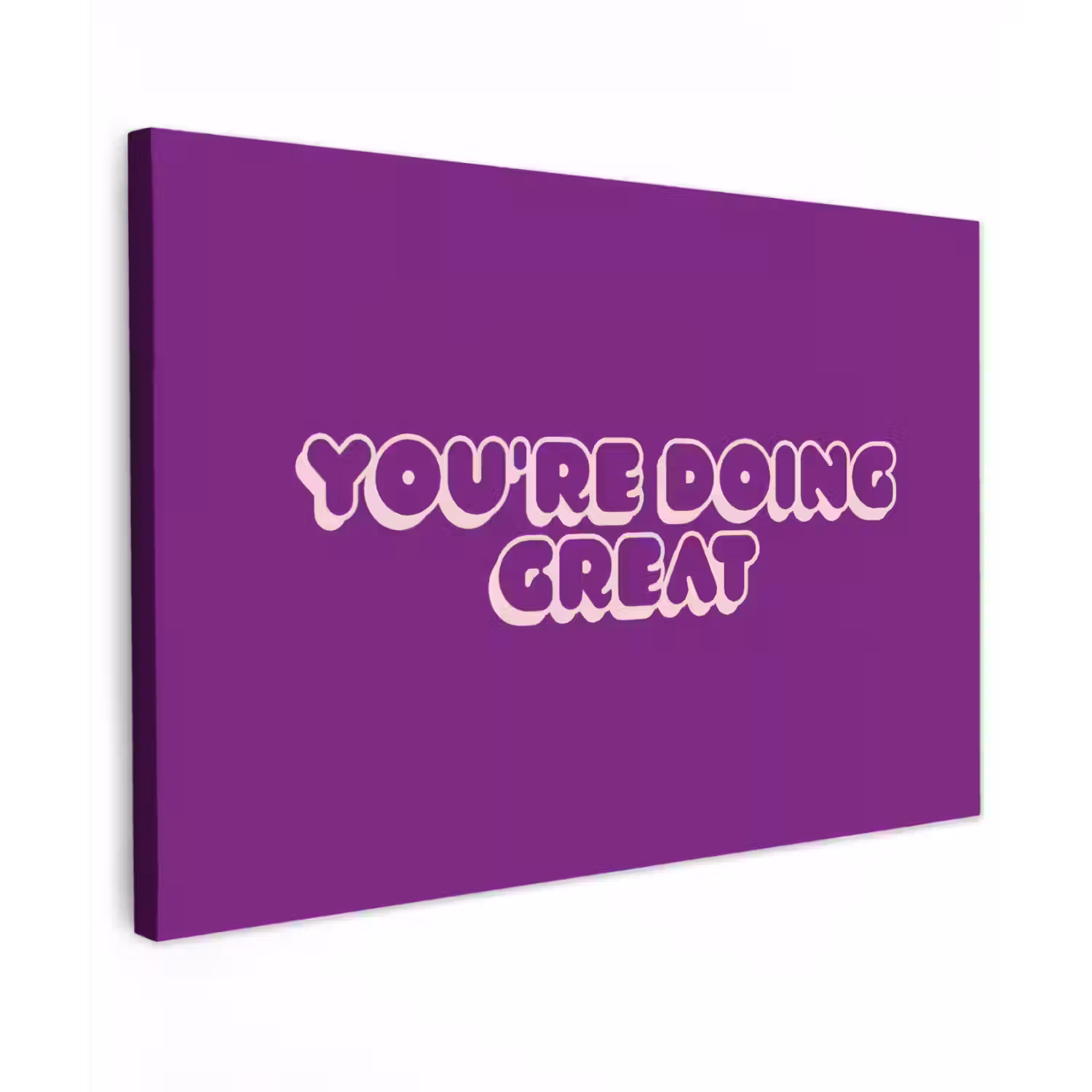 You're doing great - Paars - Bubble letters canvas 2cm klein -z3d