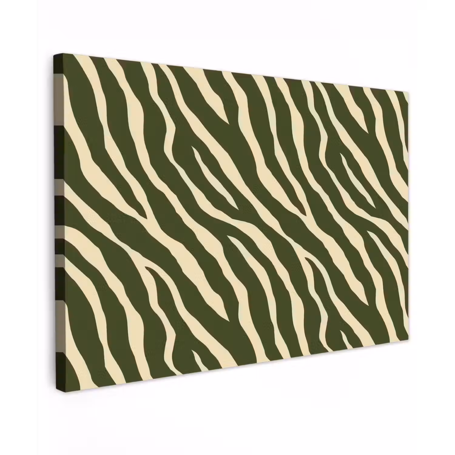 Zebra - Patroon - Groen canvas 2cm klein 34 -z3d