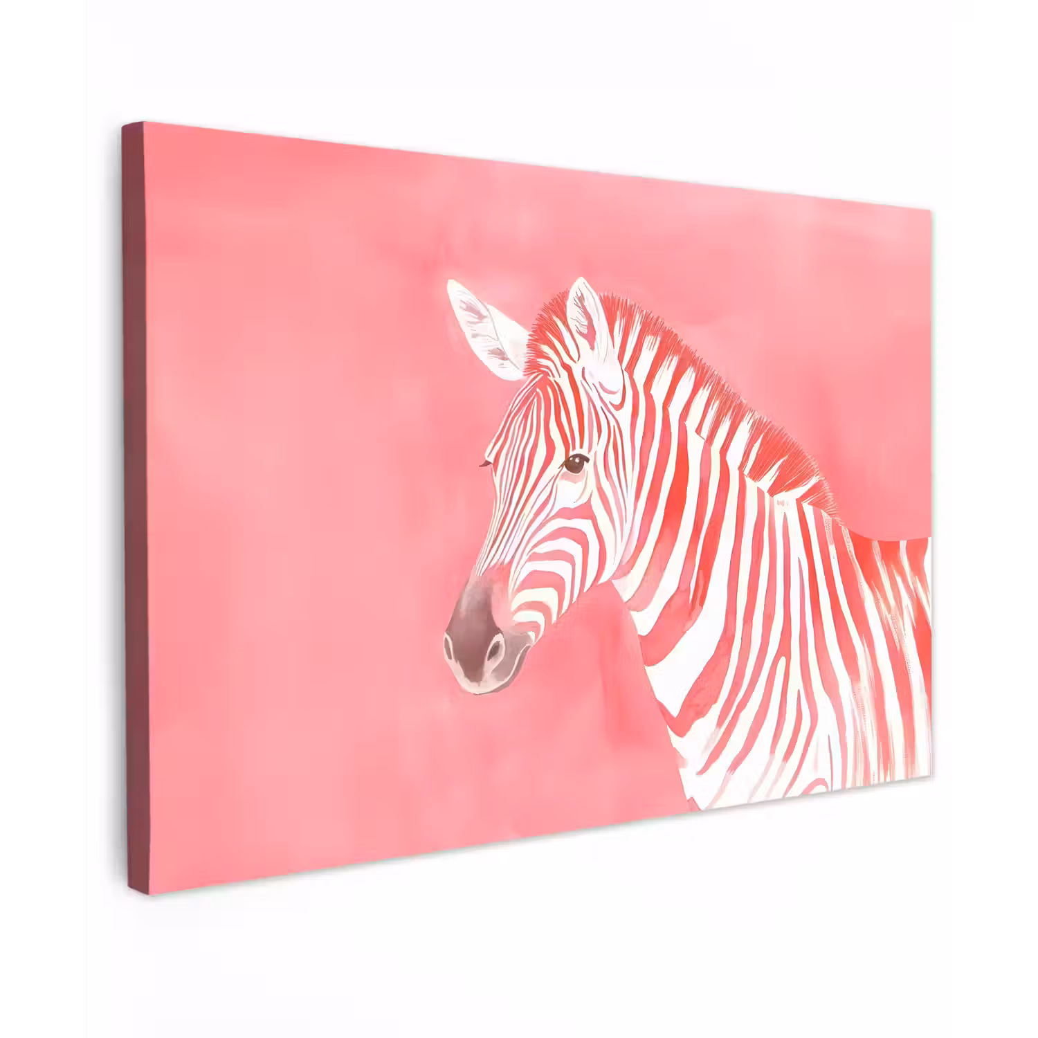 Zebra - Pink - Verf canvas 2cm klein -z3d
