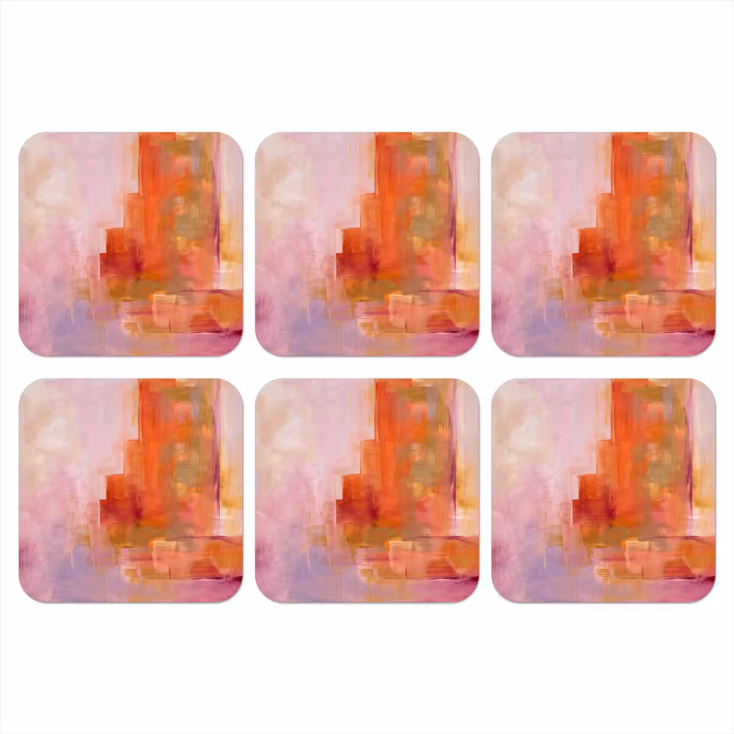 Abstract - Borstelstreken - Kunst - Paars - Goud onderzetter kurk middel -3d