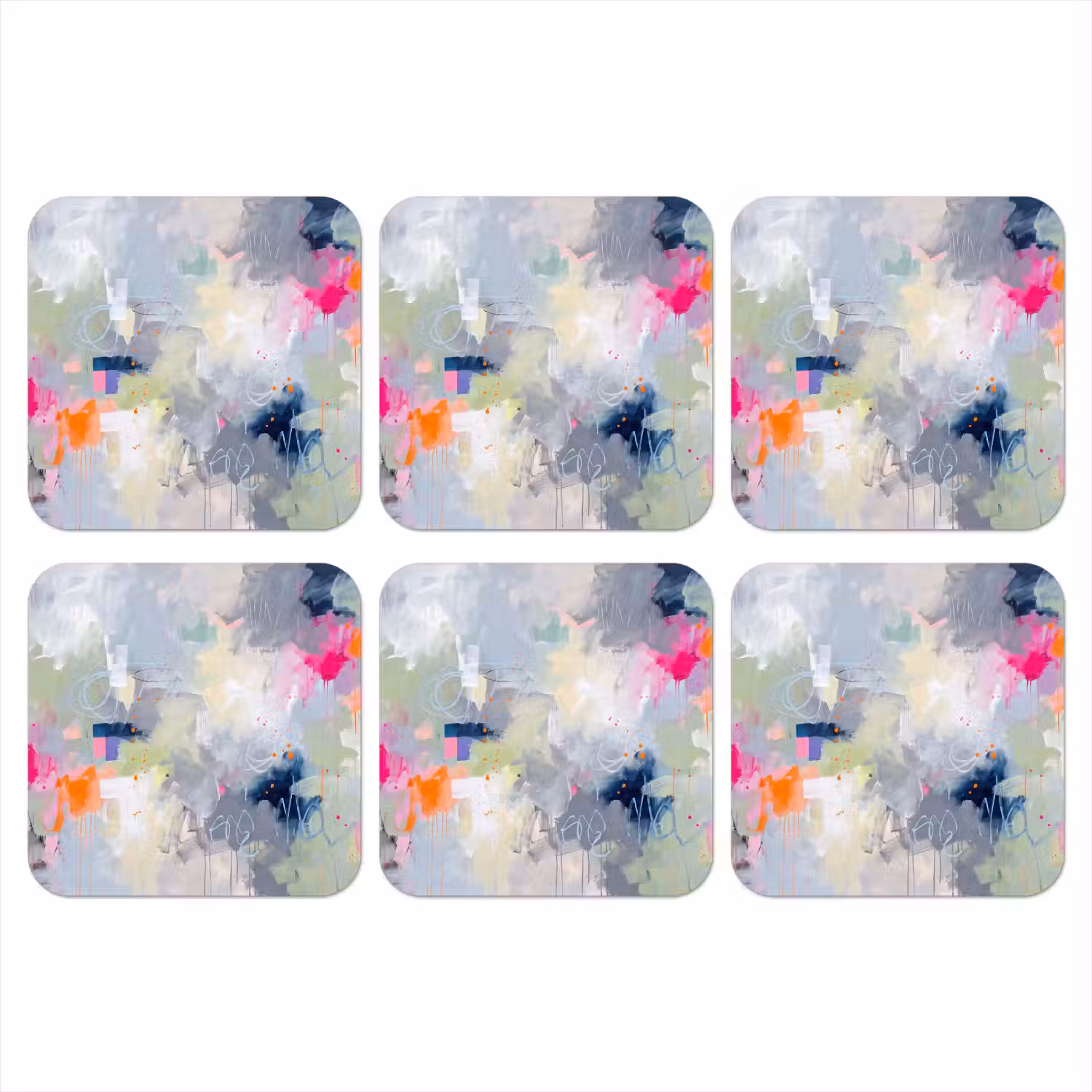 Abstract - Kleurrijk - Modern - Kunst onderzetter kurk middel -3d
