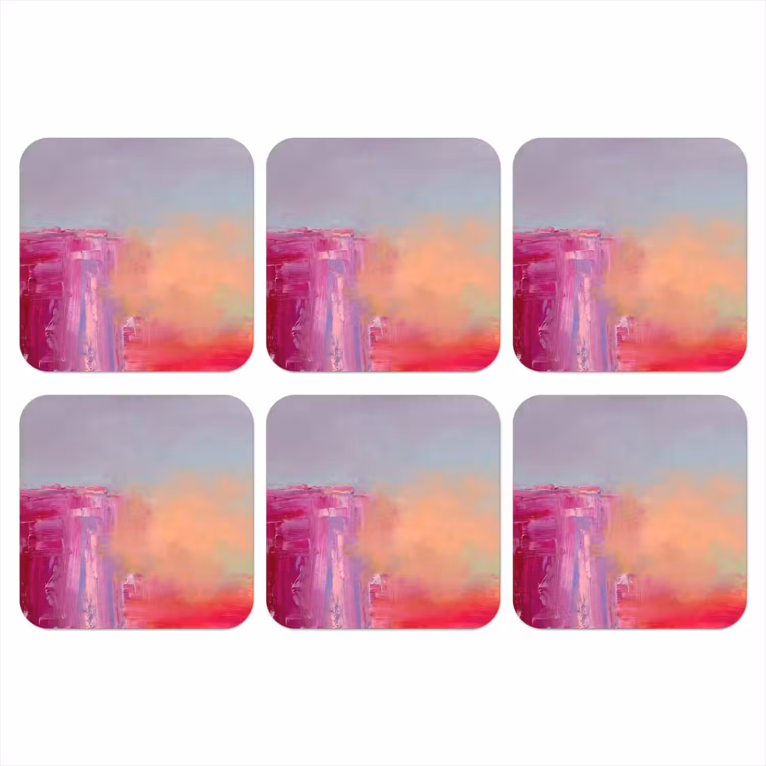 Abstract - Kleuren - Modern - Roze onderzetter kurk middel -3d