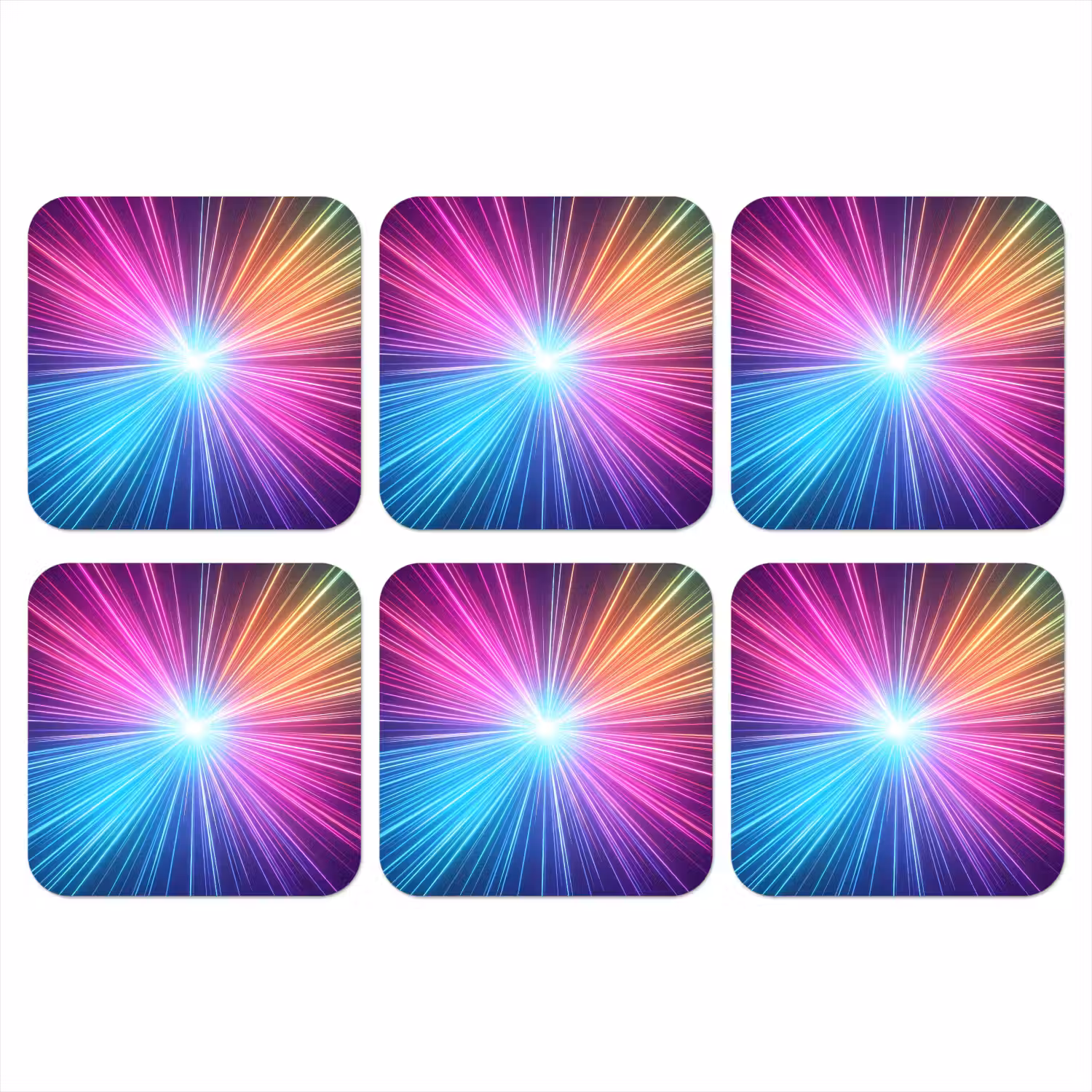 Abstract - Light - Burst - Modern - Colorful onderzetter kurk middel -3d