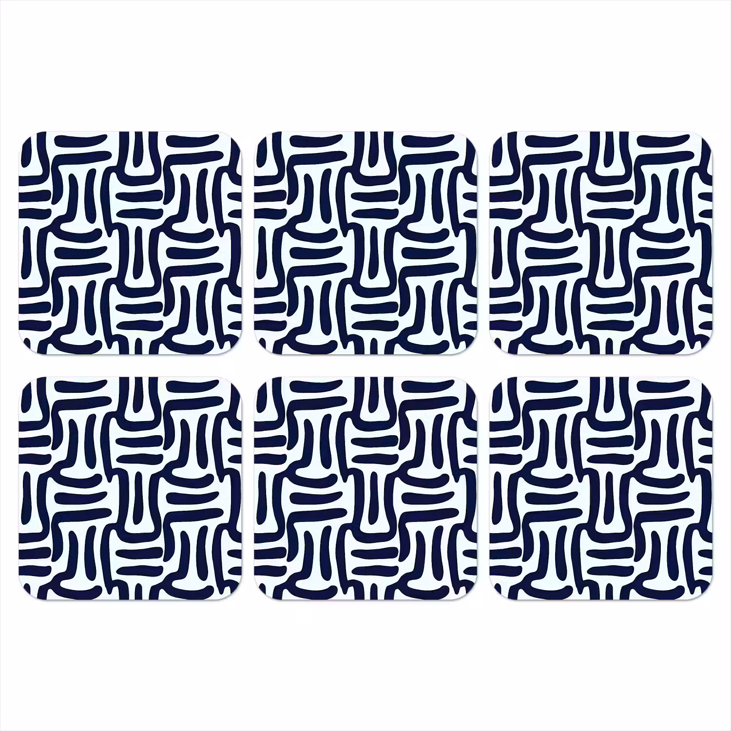 Abstract - Modern - Blauw onderzetter kurk middel 366 -3d
