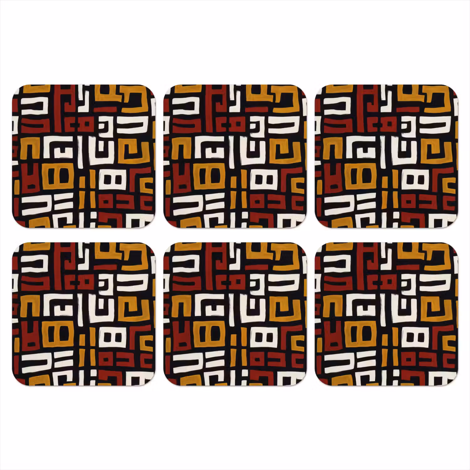 Abstract - Patroon - Rood onderzetter kurk middel -3d