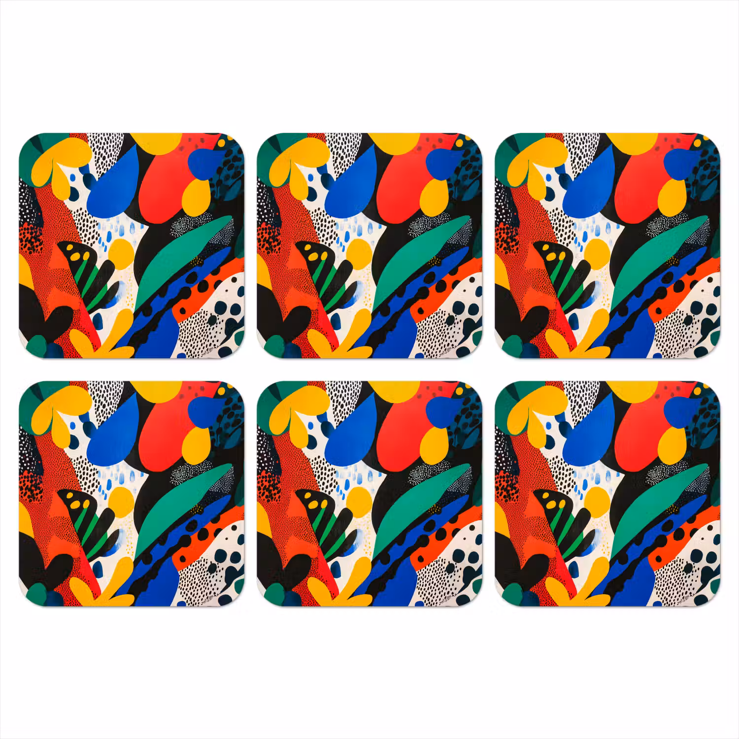 Abstract - Planten - Vormen - Kleurrijk onderzetter kurk middel -3d