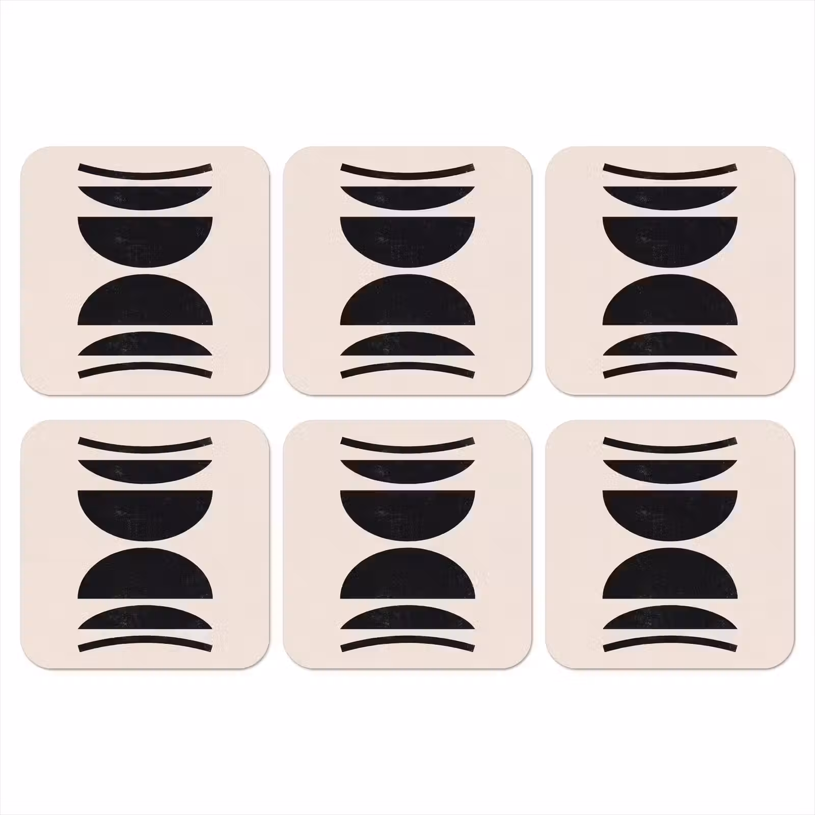 Coaster - Abstract - Shapes - Black - Abstract - Vormen - Zwart onderzetter kurk middel