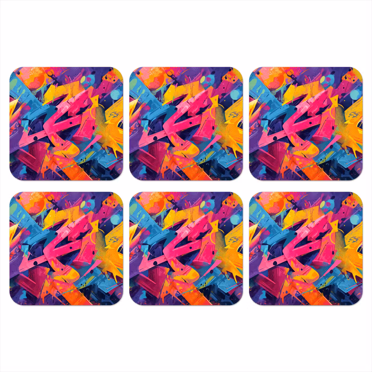 Abstract - Vormen - Kleurrijk onderzetter kurk middel -3d