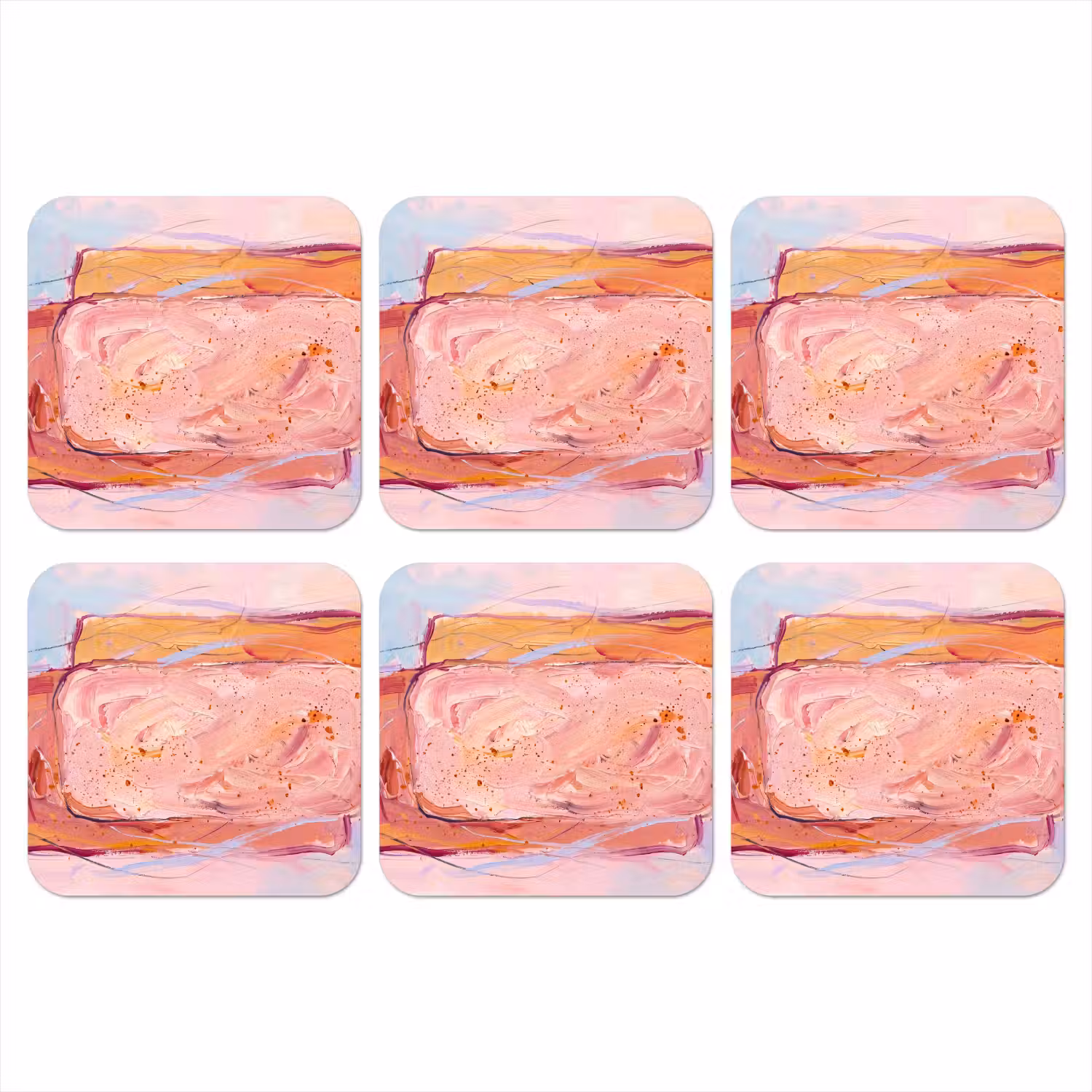 Abstract - Vormen - Modern - Roze onderzetter kurk middel -3d