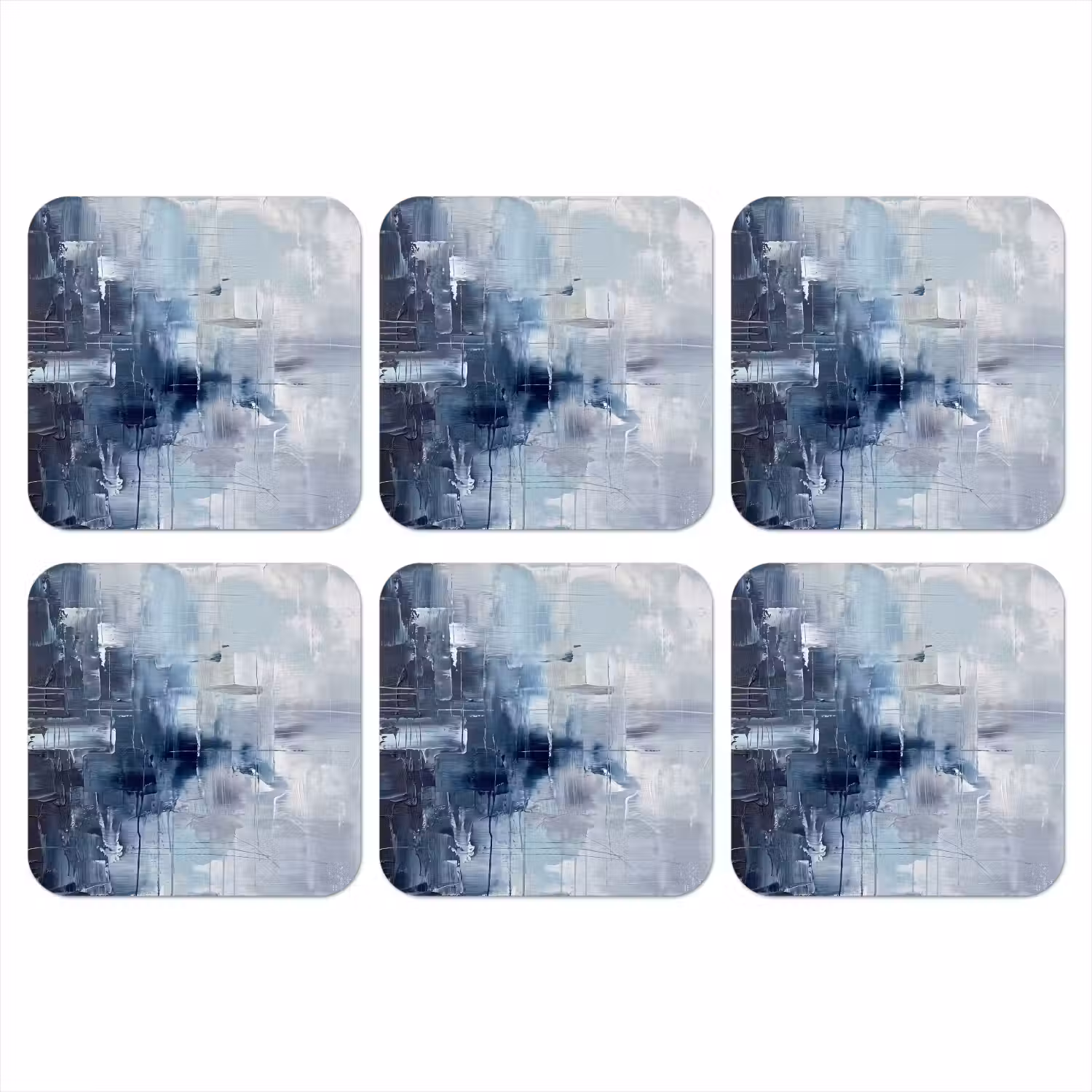 Abstract - Textuur - Kunst - Modern - Blauw onderzetter kurk middel -3d