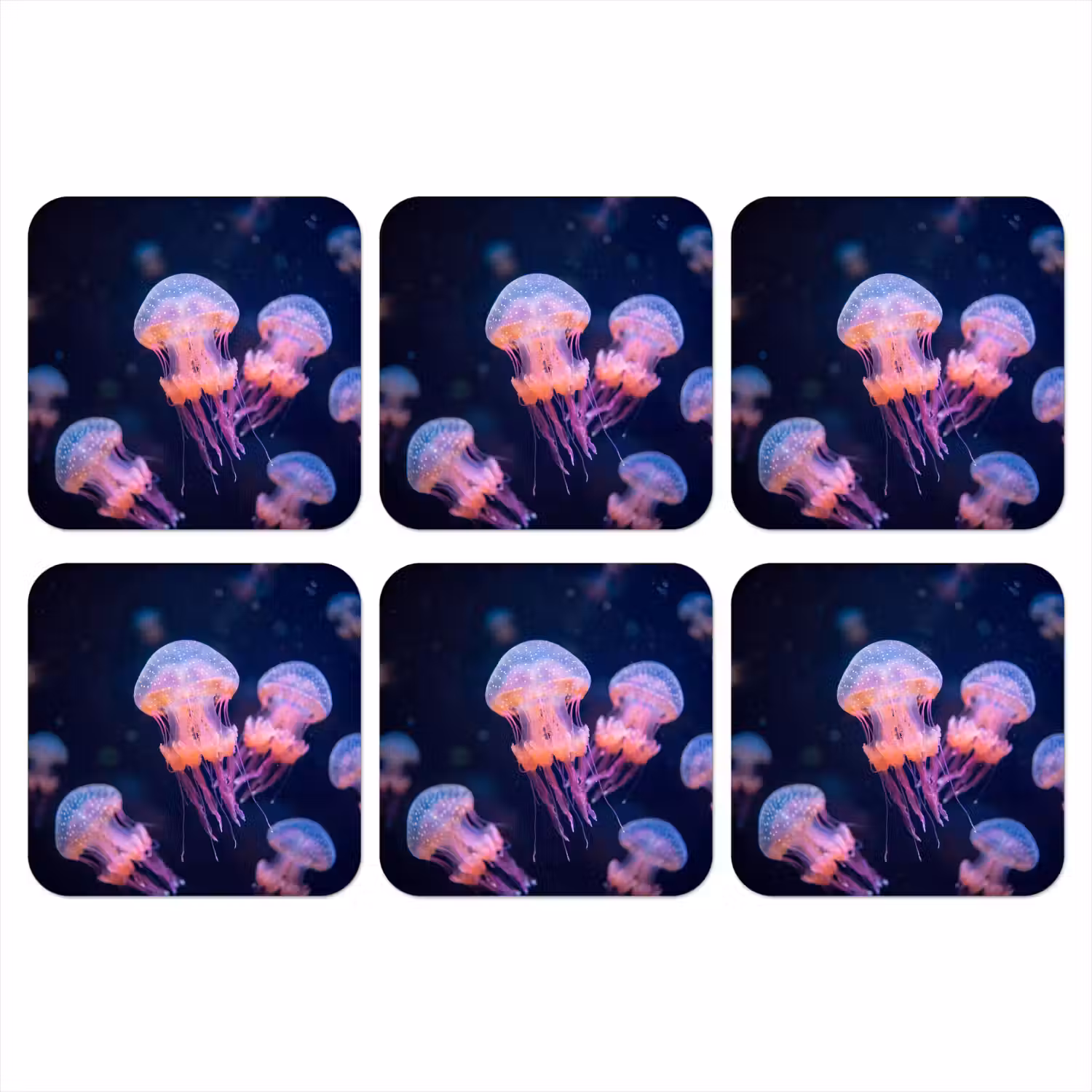 Dier - Onderwater - Natuur - Roze - Mysterieus onderzetter kurk middel -3d