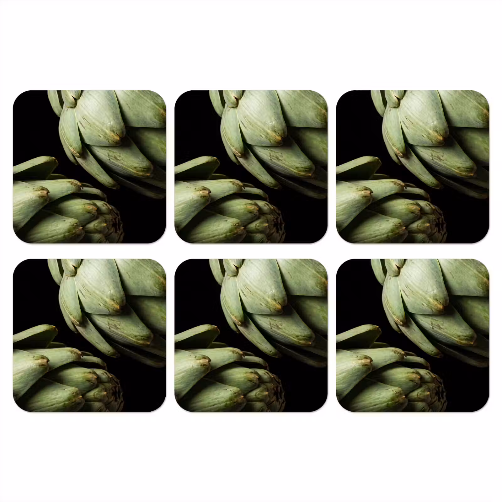 Coaster - Artichoke - Green - Food - Artisjok - Groen - Eten onderzetter kurk middel