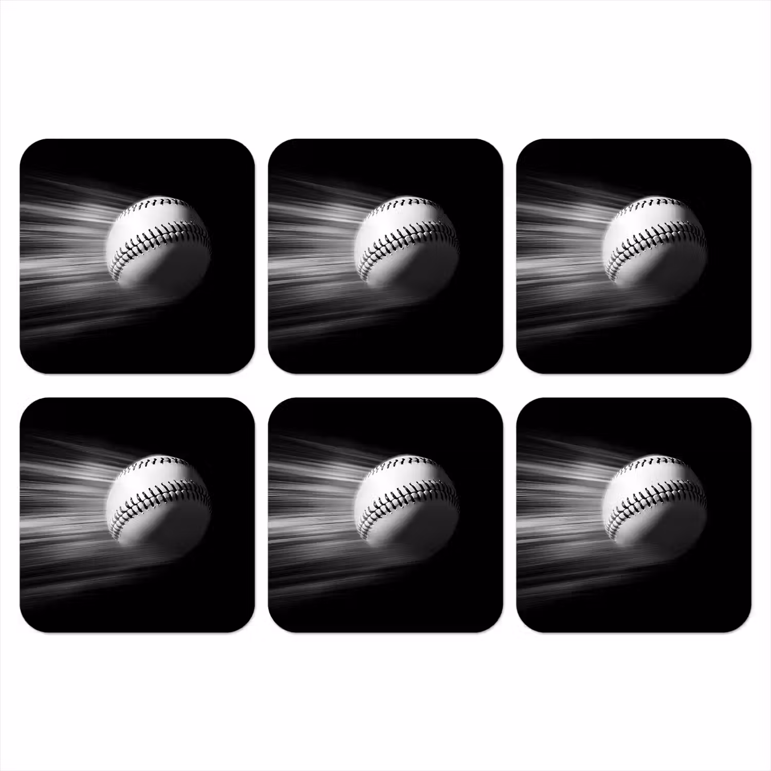 Honkbal - Wit - Vliegt onderzetter kurk middel -3d