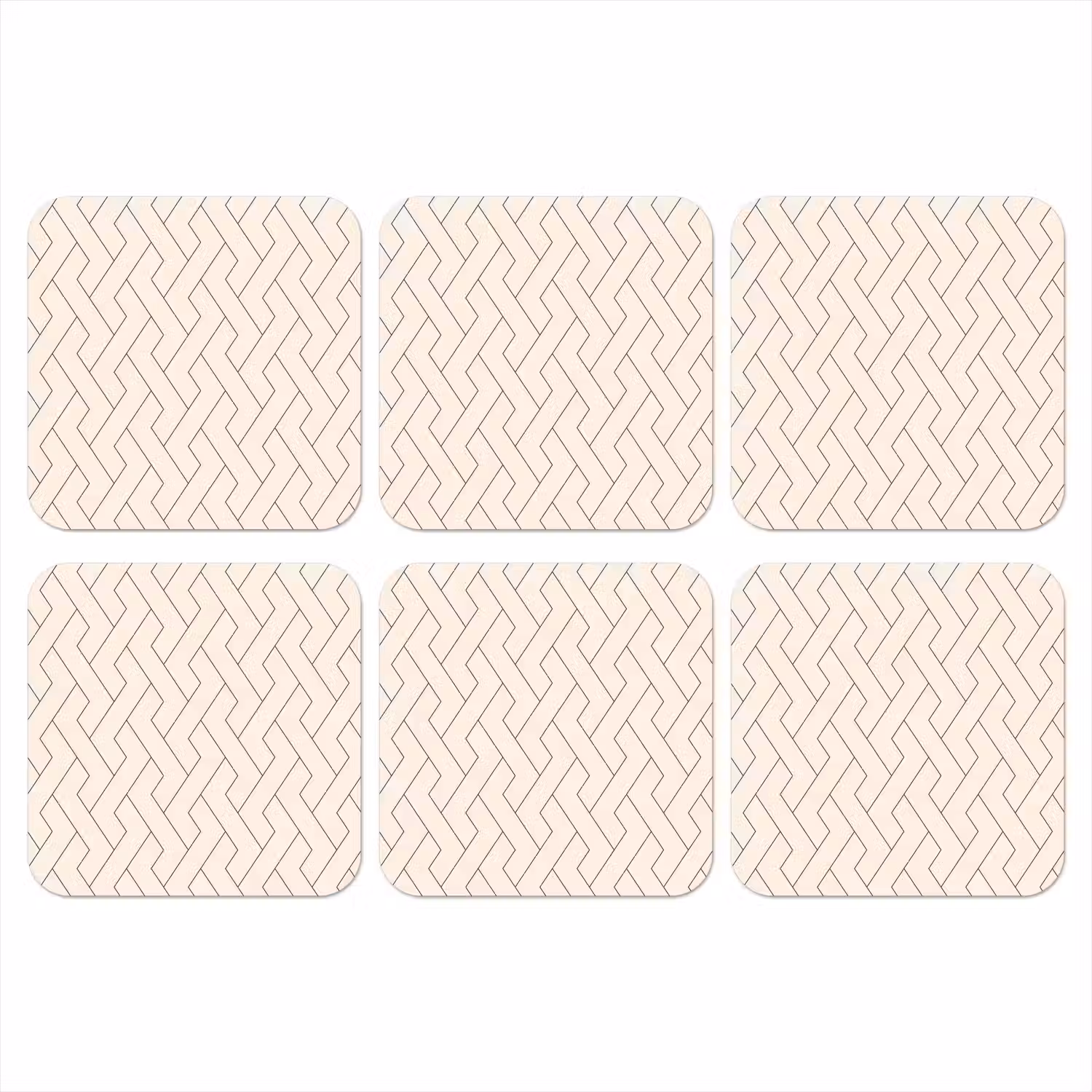 Beige - Zigzag - Patroon onderzetter kurk middel 366 -3d