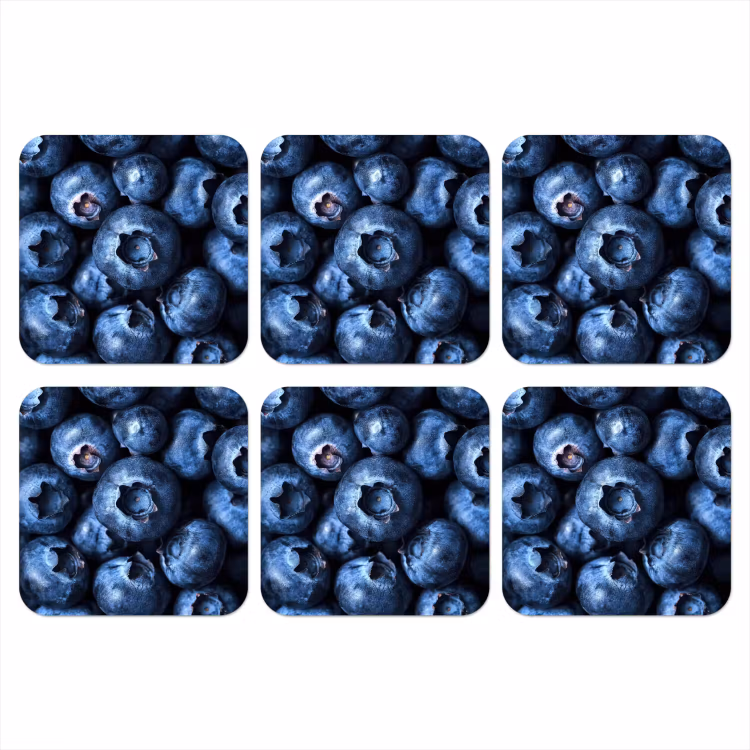 Bessen - Blauw - Fruit onderzetter kurk middel -3d